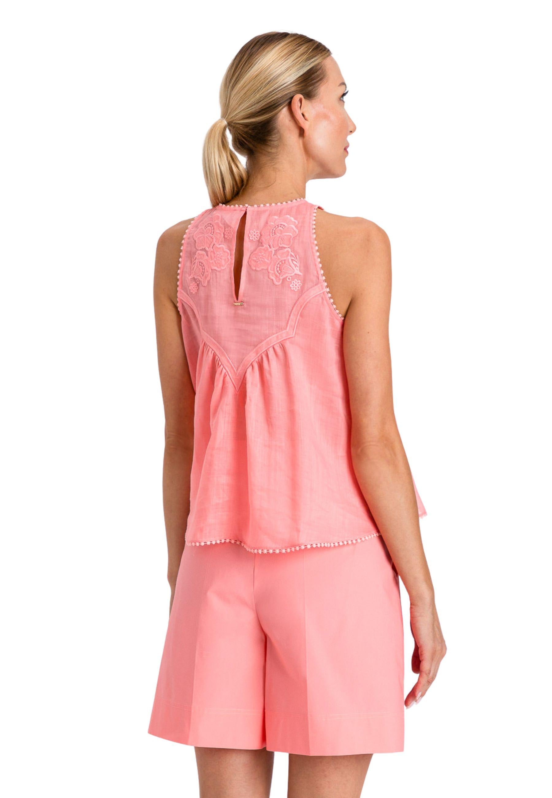 Twinset - Top ricamato in tessuto leggero