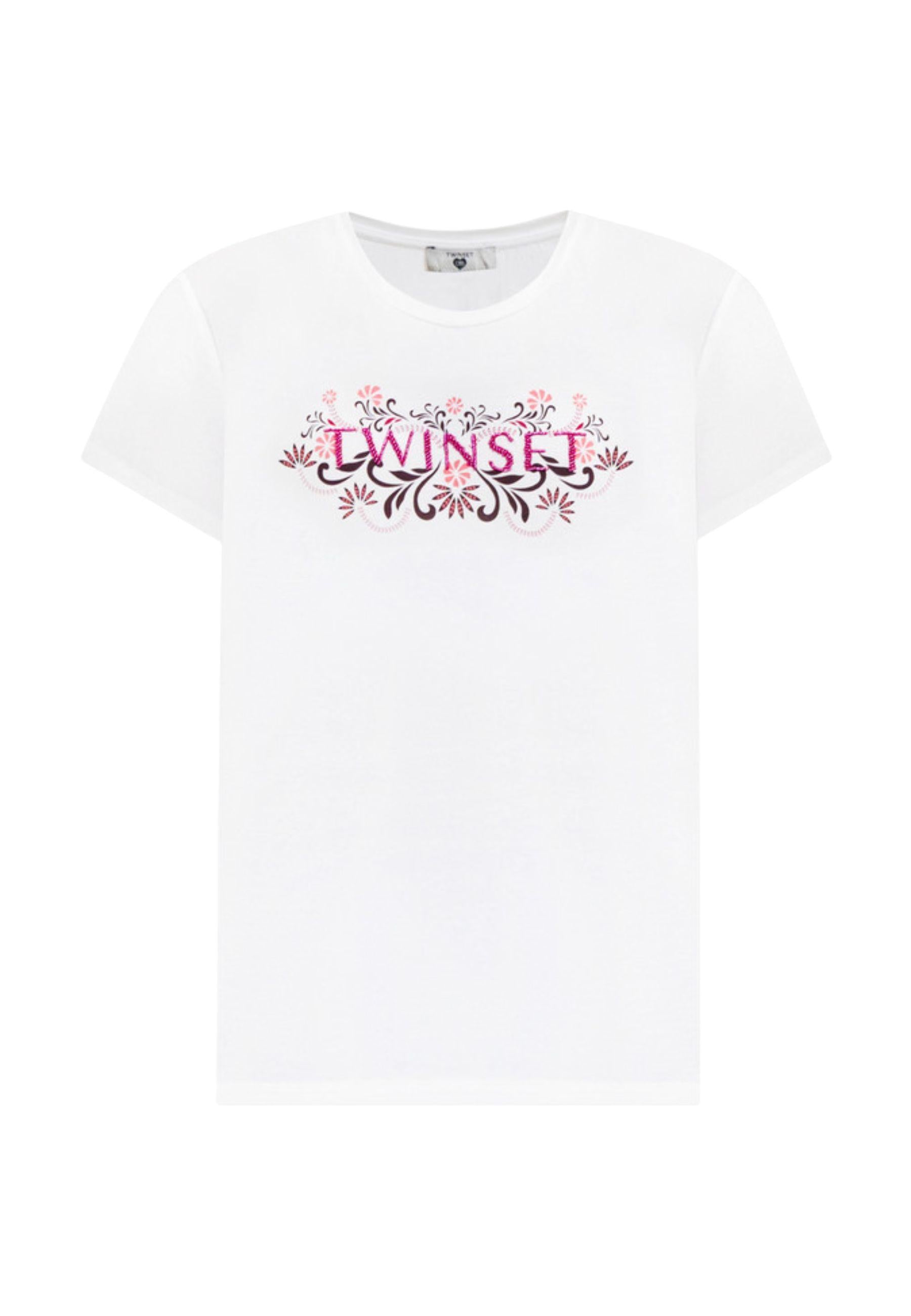 T-shirt con ricamo logo Twinset