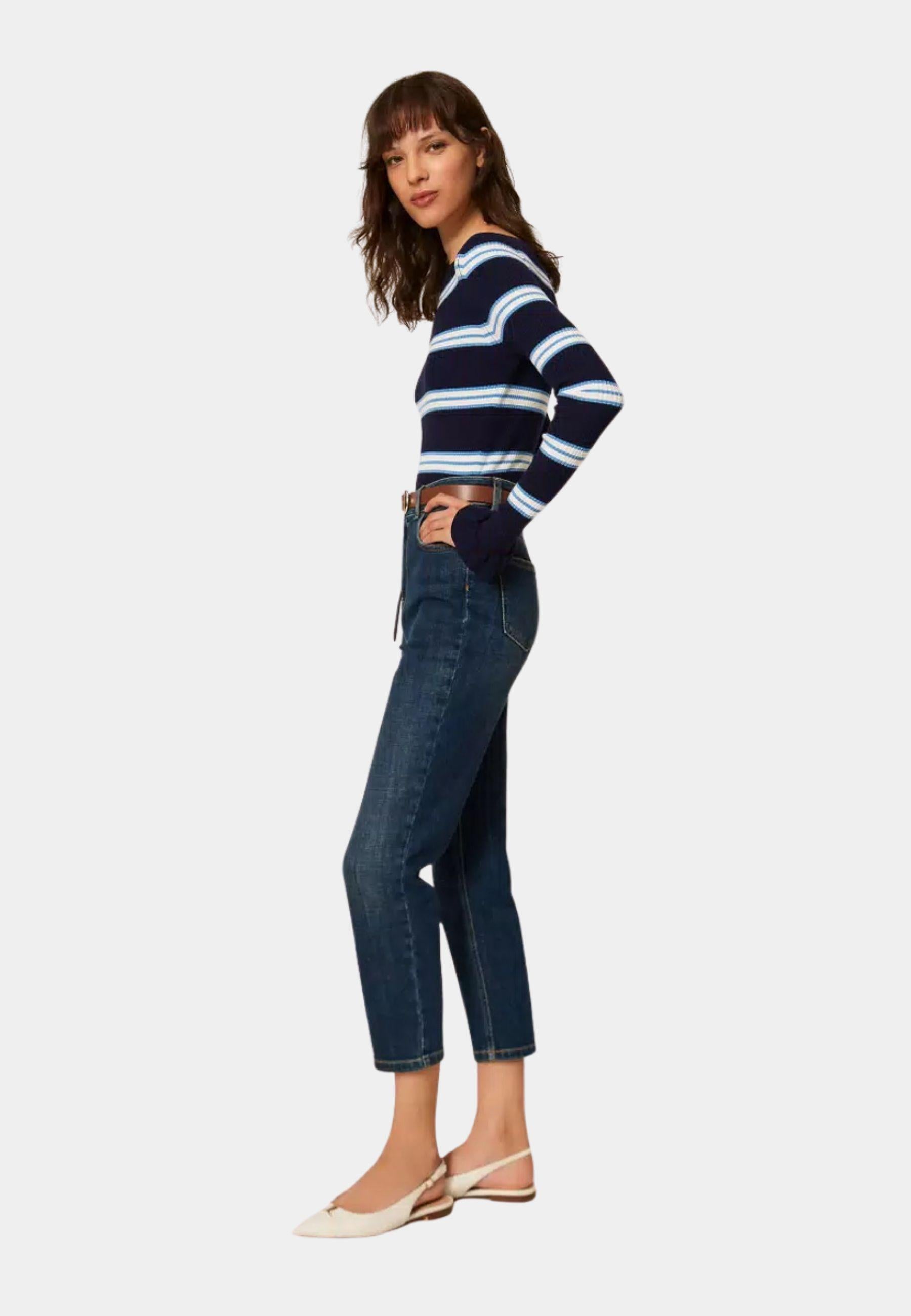 Jeans cropped cinque tasche