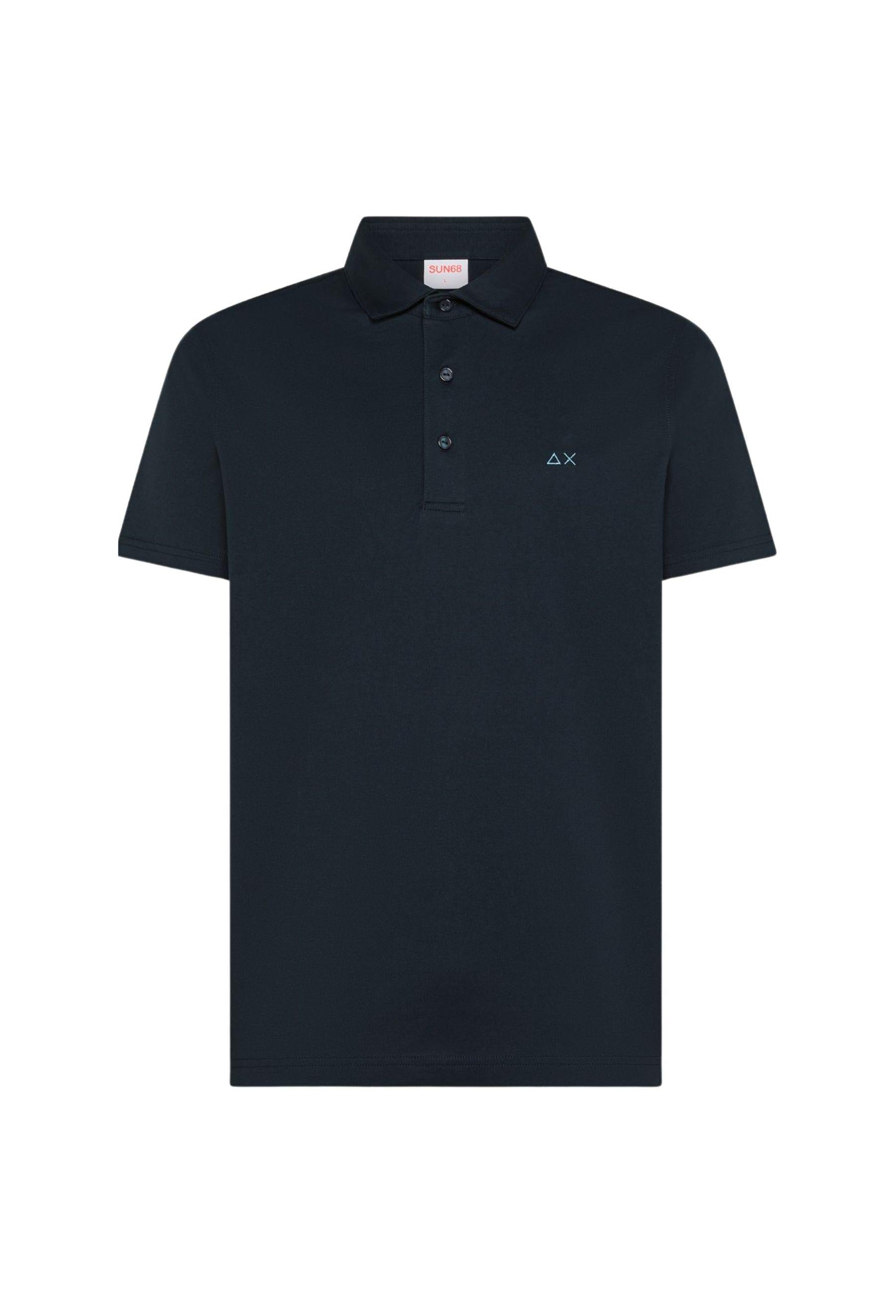 Polo in jersey di cotone blu navy