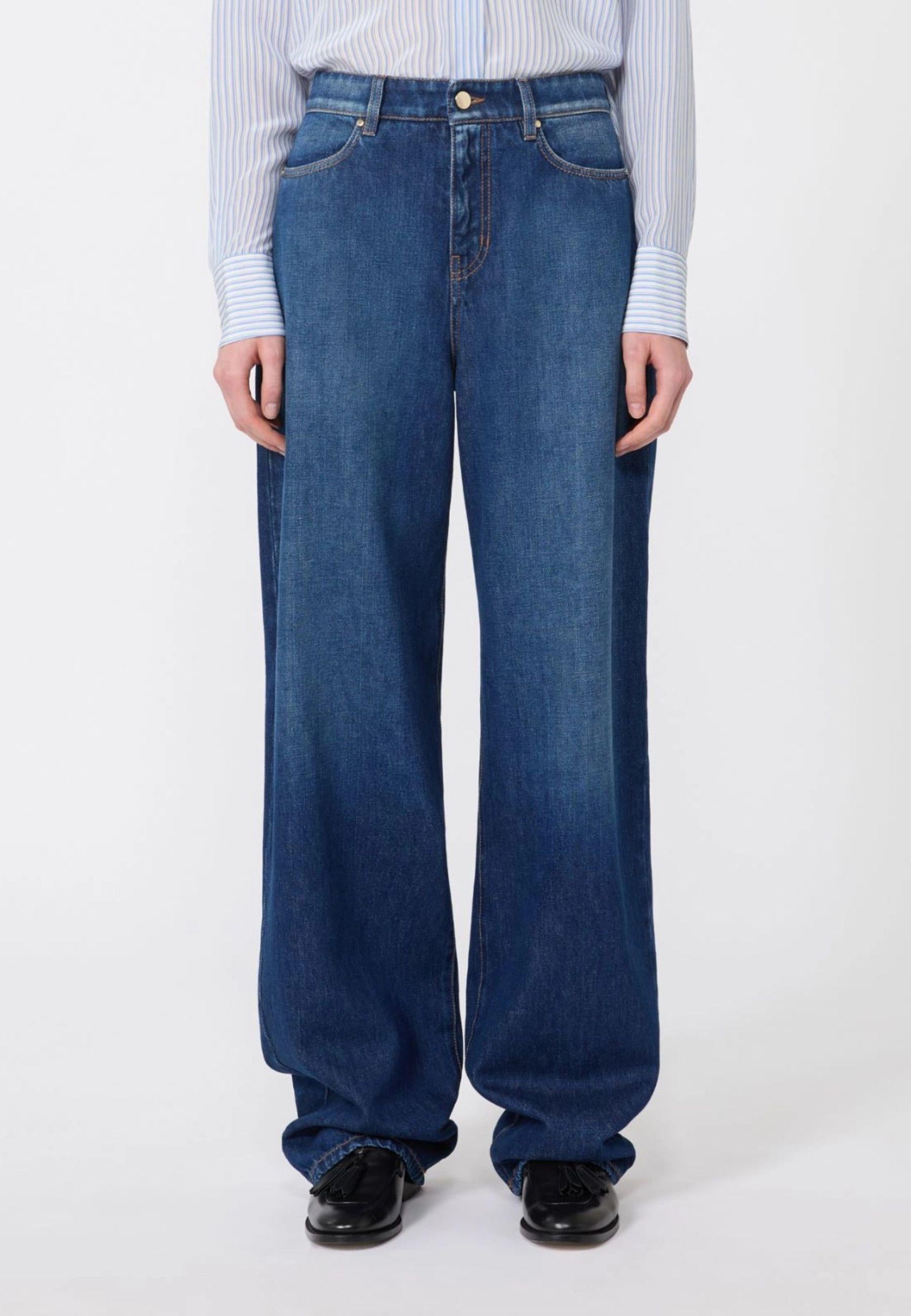Max Mara - Jeans baggy in denim blu