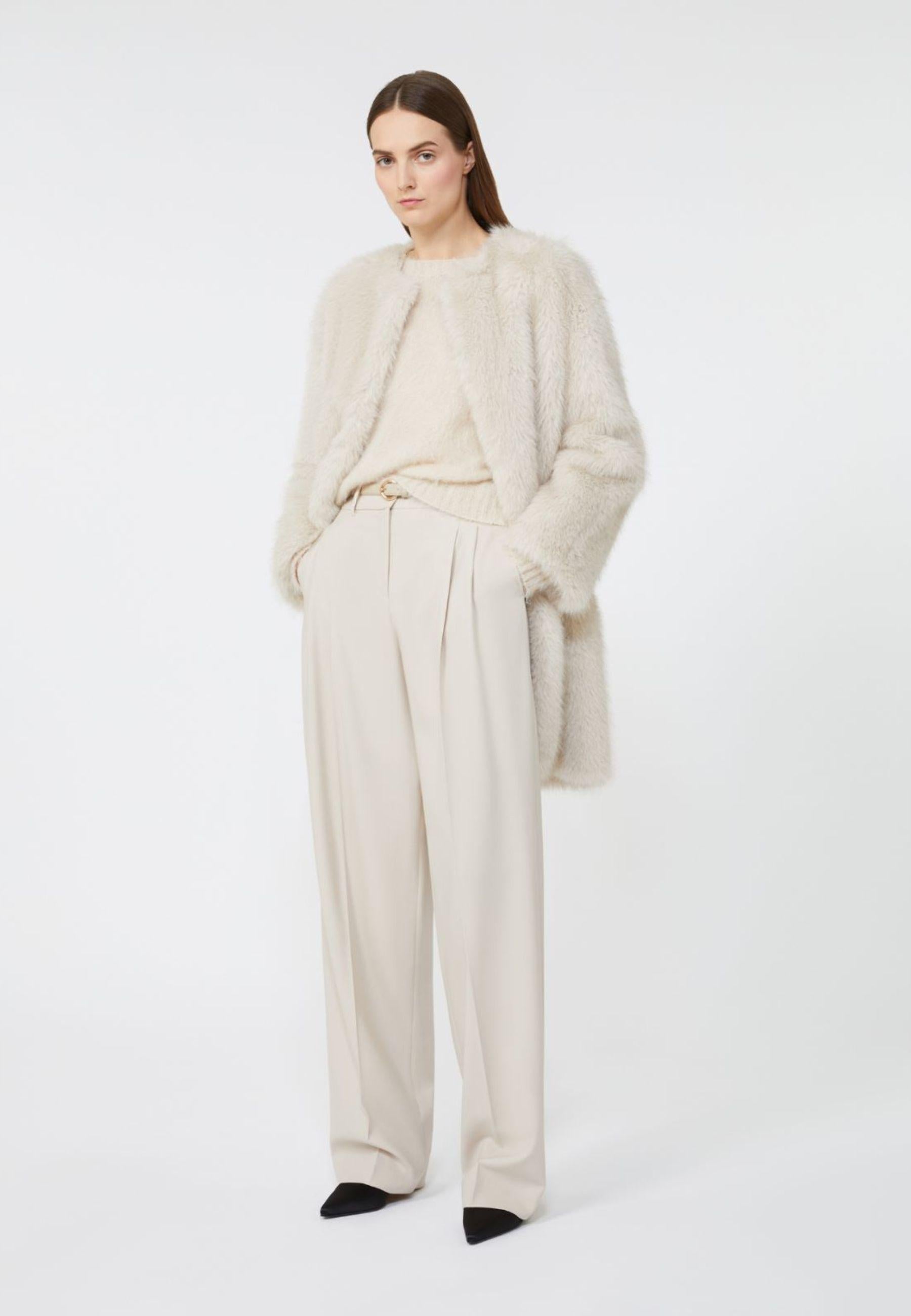 Maglia girocollo in filato di misto mohair