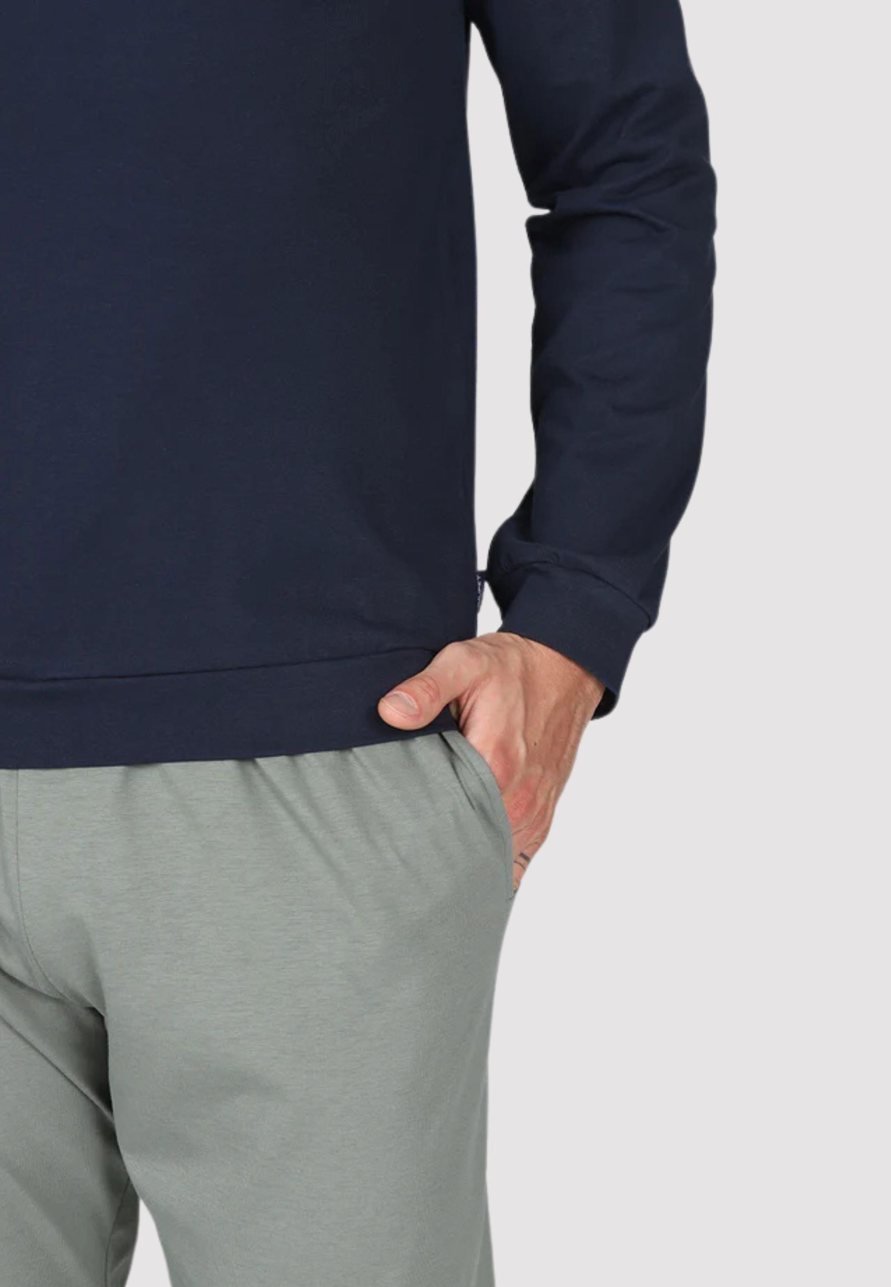 Pigiama girocollo in pregiato cotone supima, modello tuta
