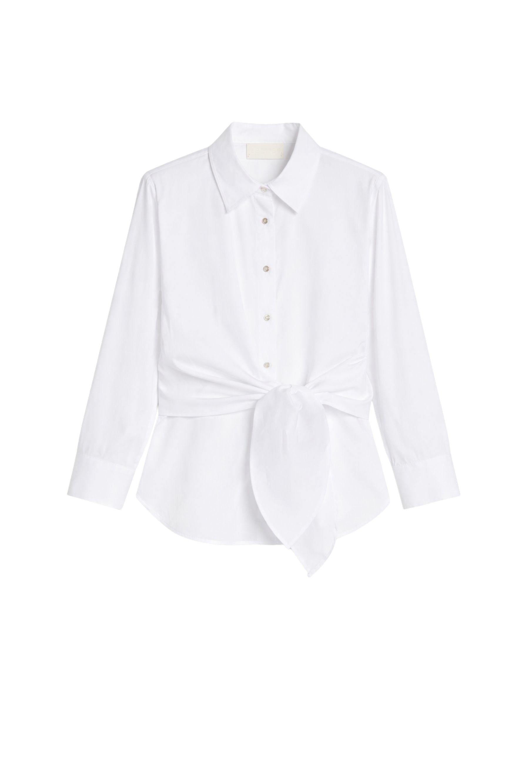 iBlues - Camicia in popeline di cotone stretch con nodo