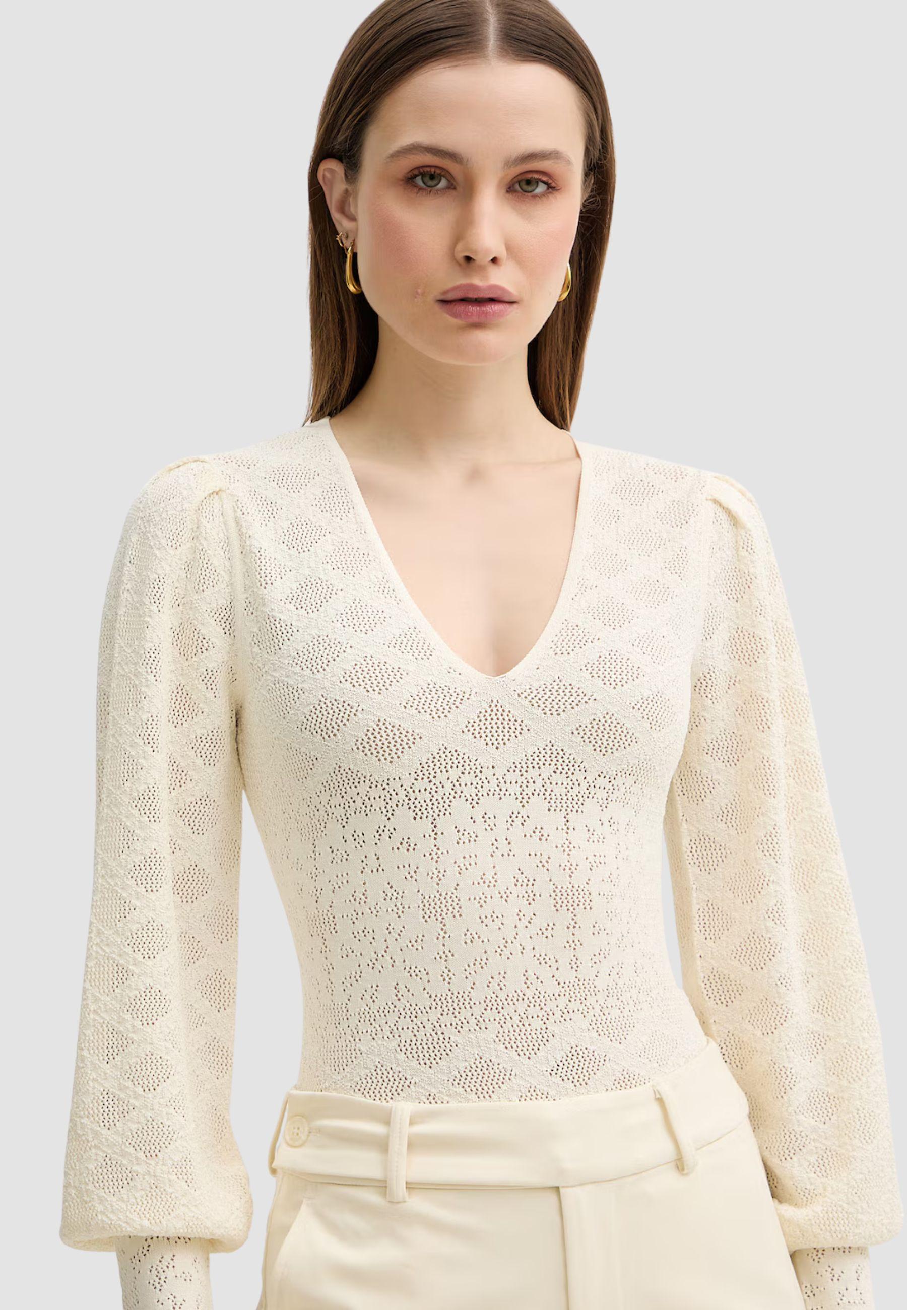Body in maglia con disegno floreale