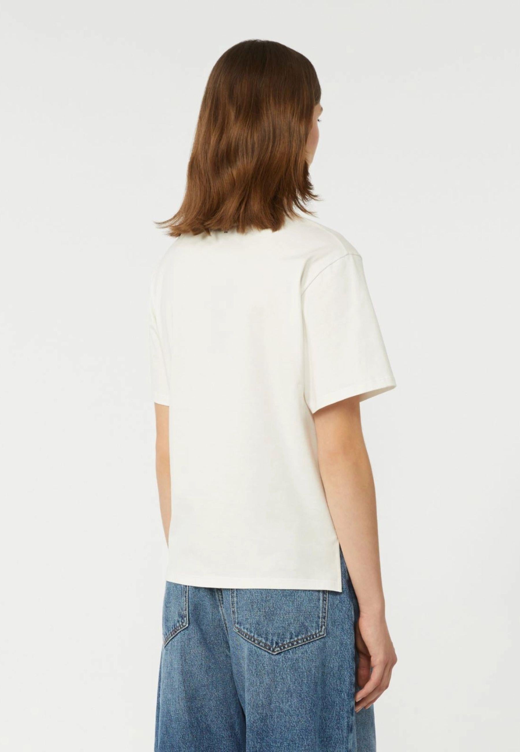 T-shirt in Cotone con Stampa e Ricami