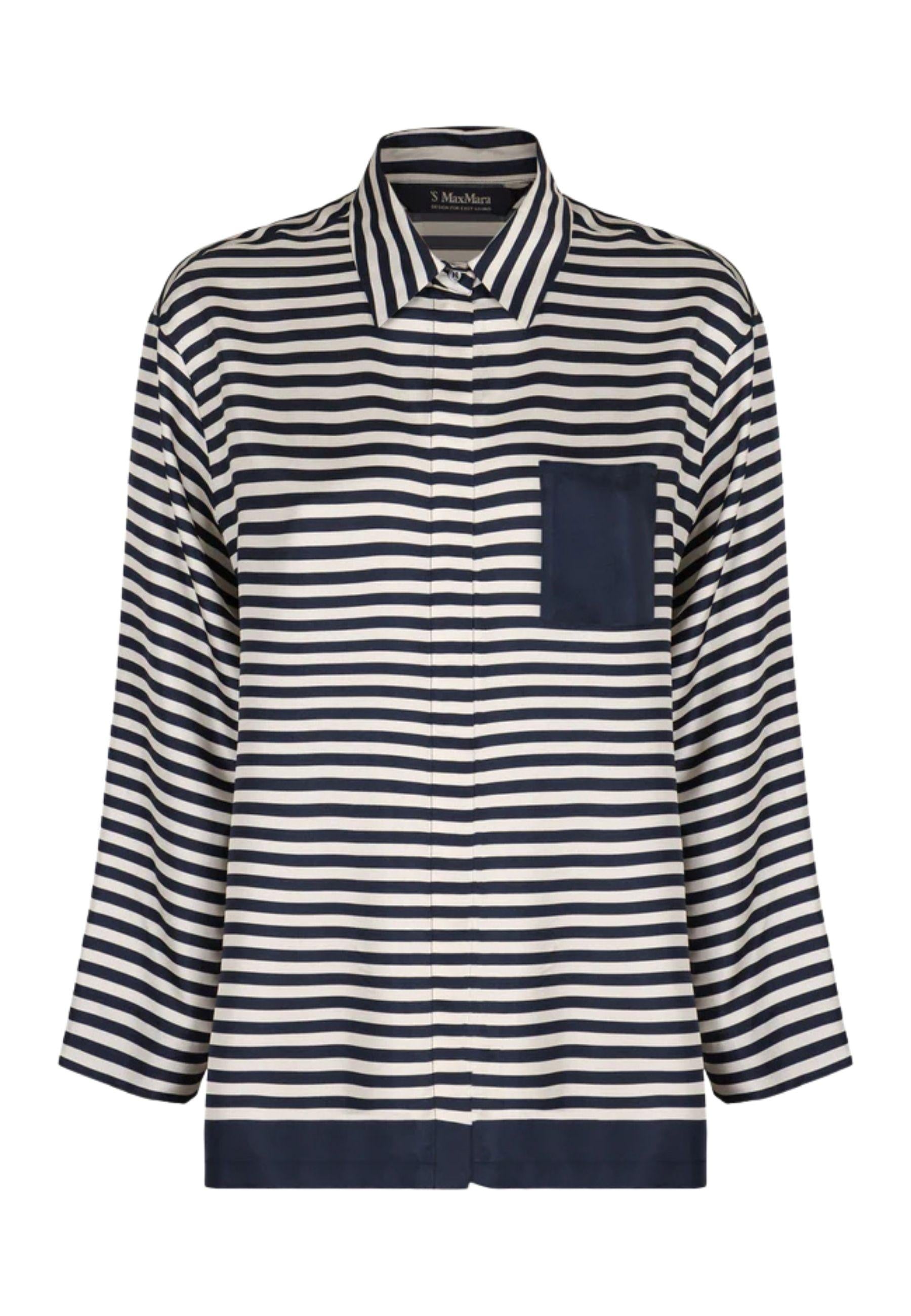 Camicia Maya in seta stampata a righe