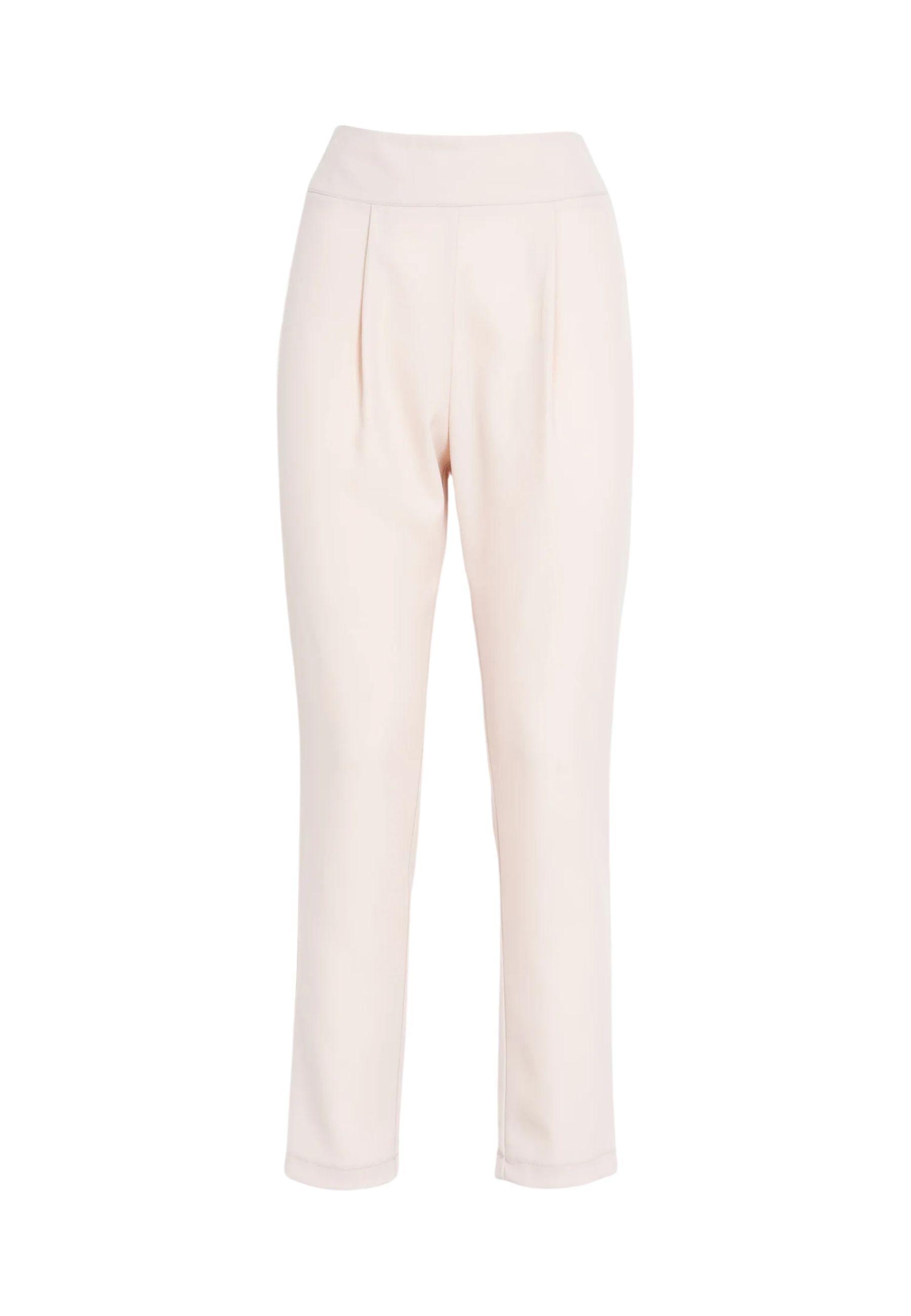 Pantalone cipria a vita alta