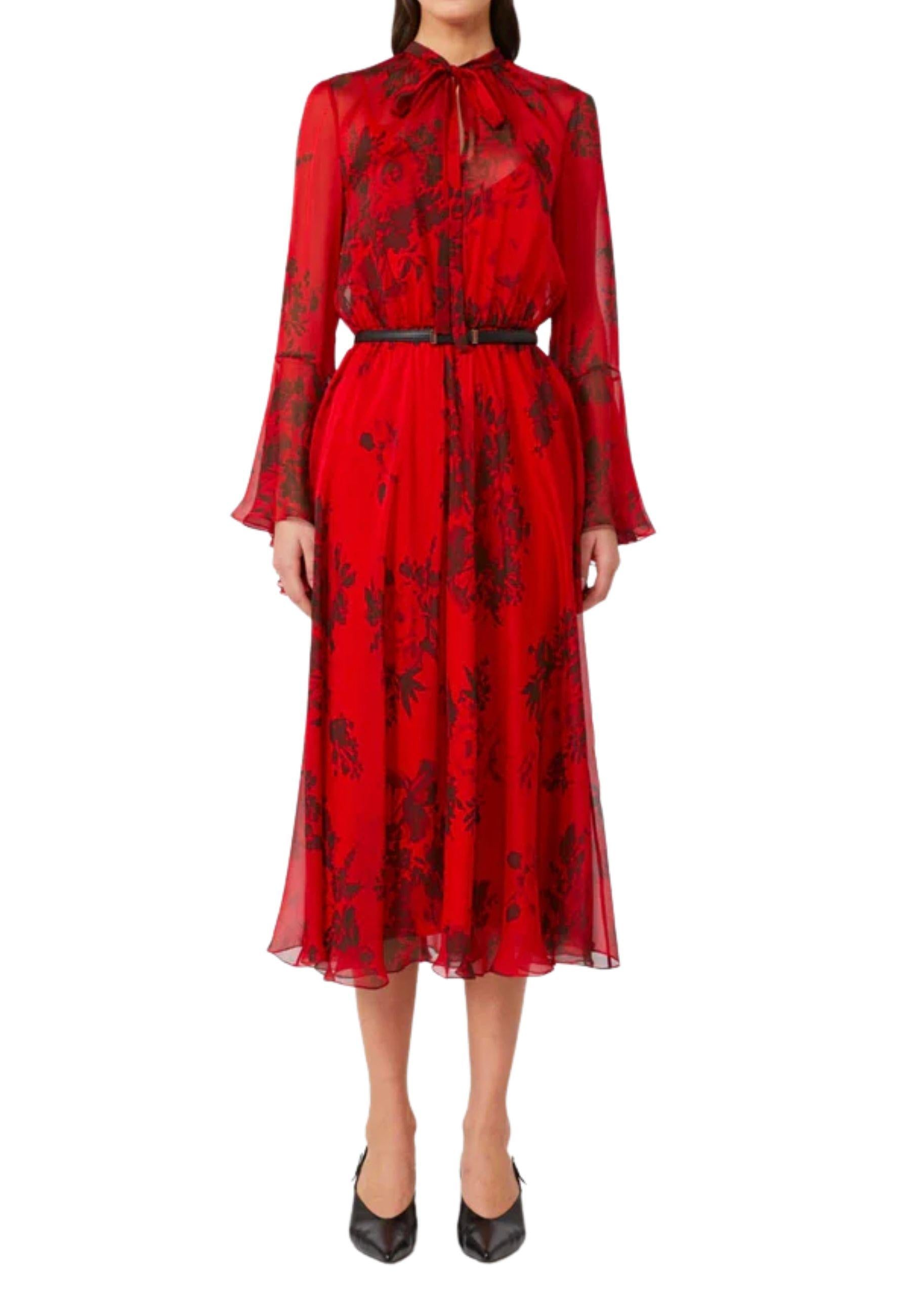 Max Mara Studio - Abito midi in seta stampata con sottoveste