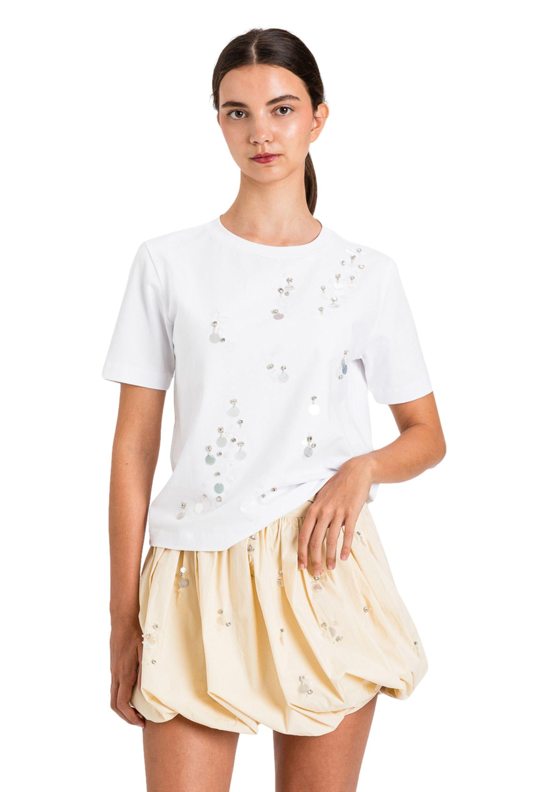 T-shirt Twinset Actitude con applicazioni - Bianco