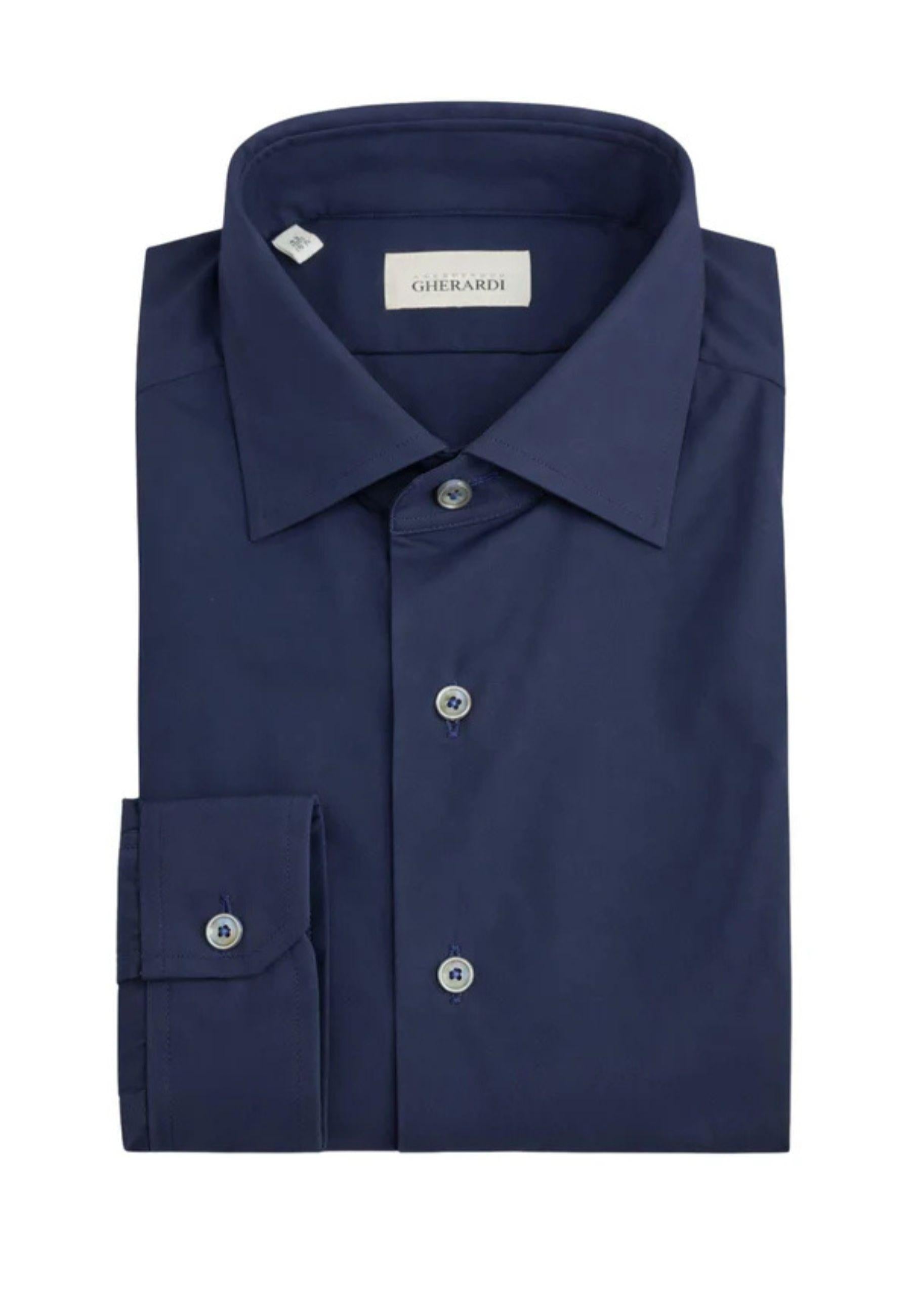 Camicia Alessandro Gherardi in cotone blu - Eleganza sartoriale e comfort quotidiano