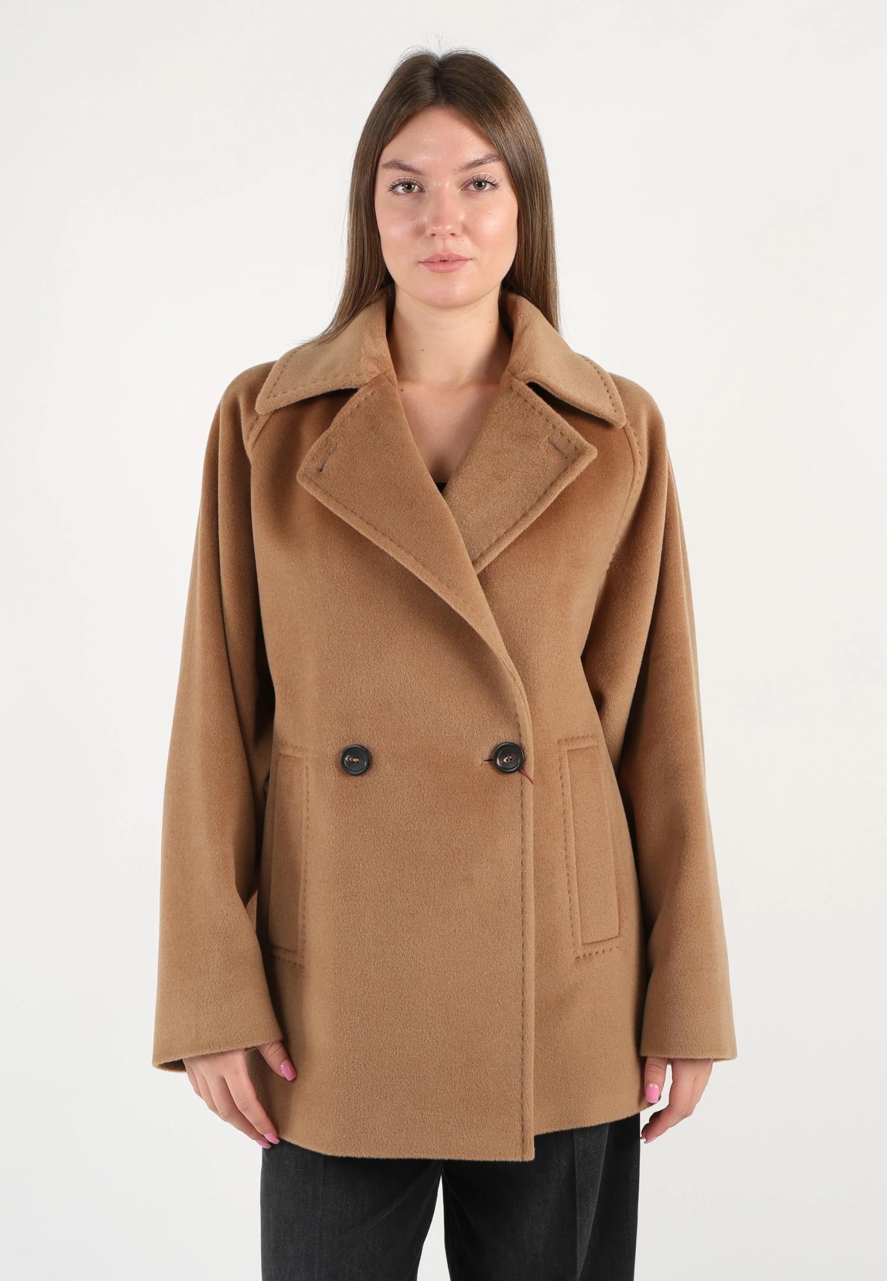 Max Mara Studio Ariano Caban Doppiopetto Donna in Pura Lana Vergine