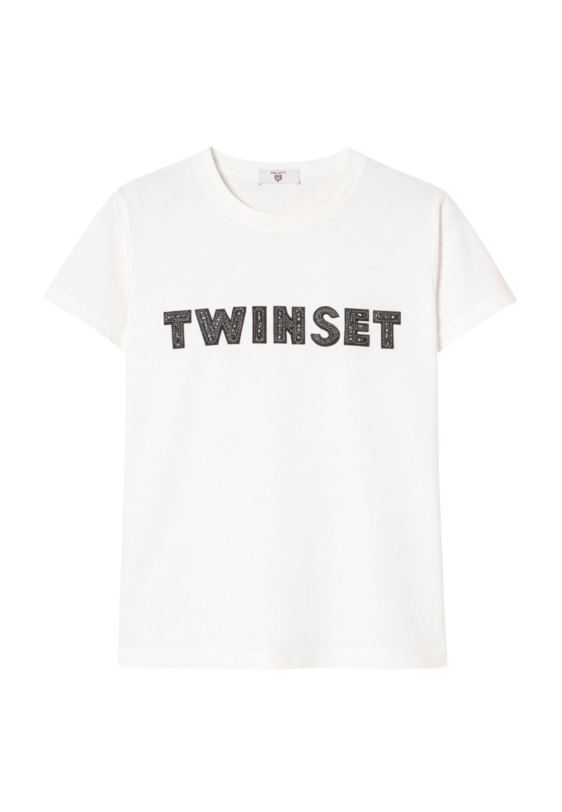T-shirt con Logo Patch Ricamato