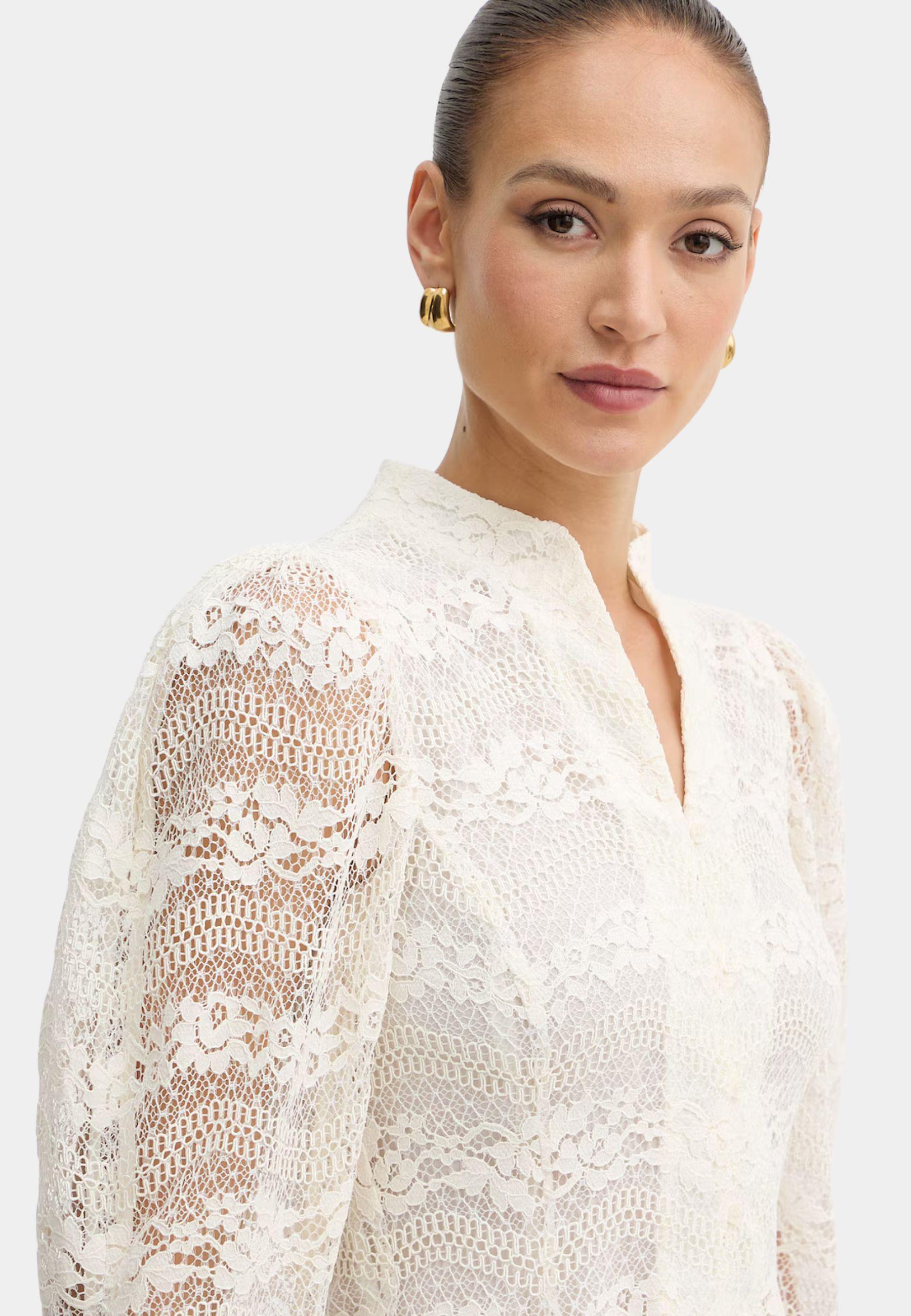 Camicia Twinset in viscosa con inserti in pizzo