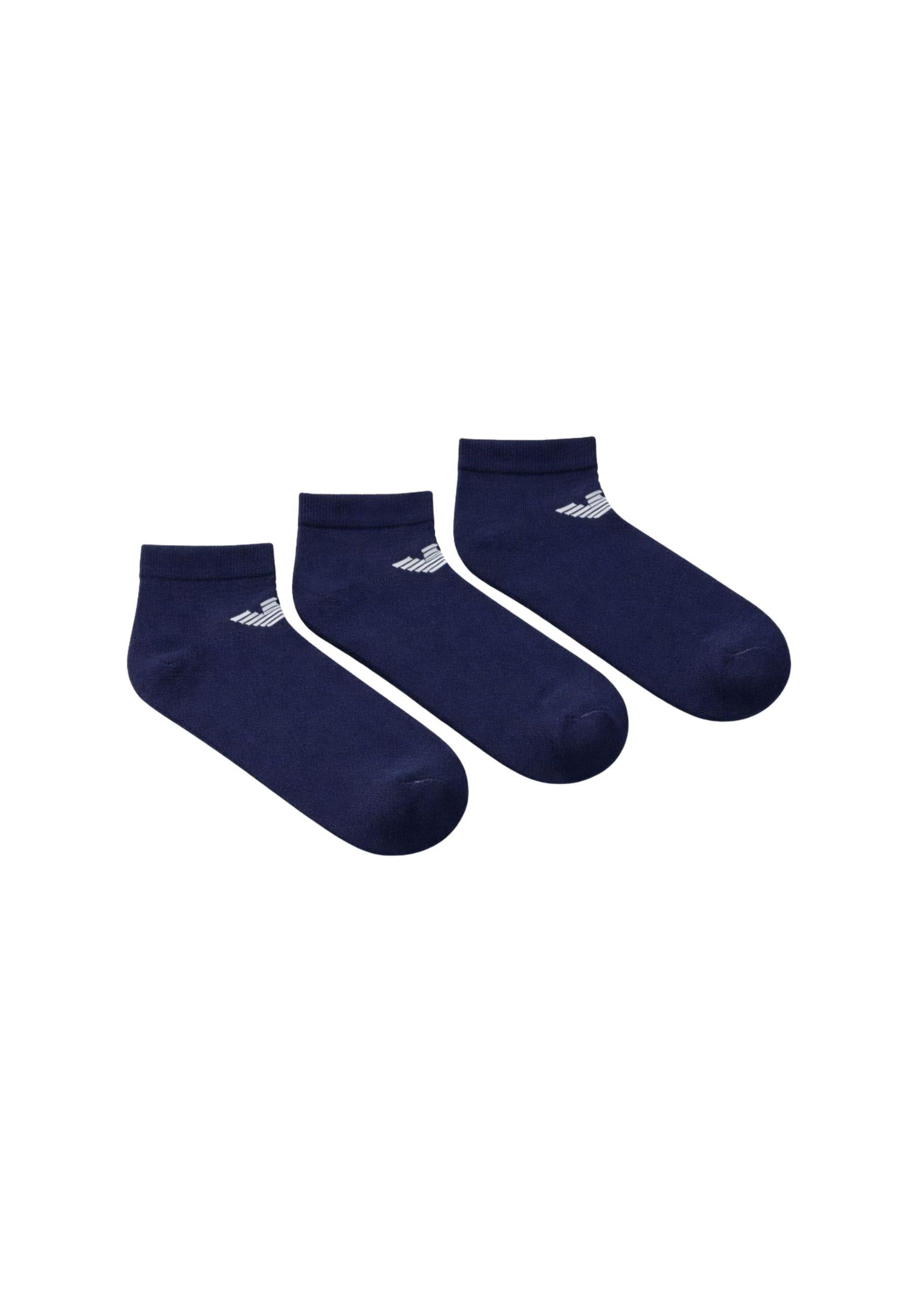 Calzini Pack 3 Paia in Cotone Stretch con Logo Jacquard - Made in Italy