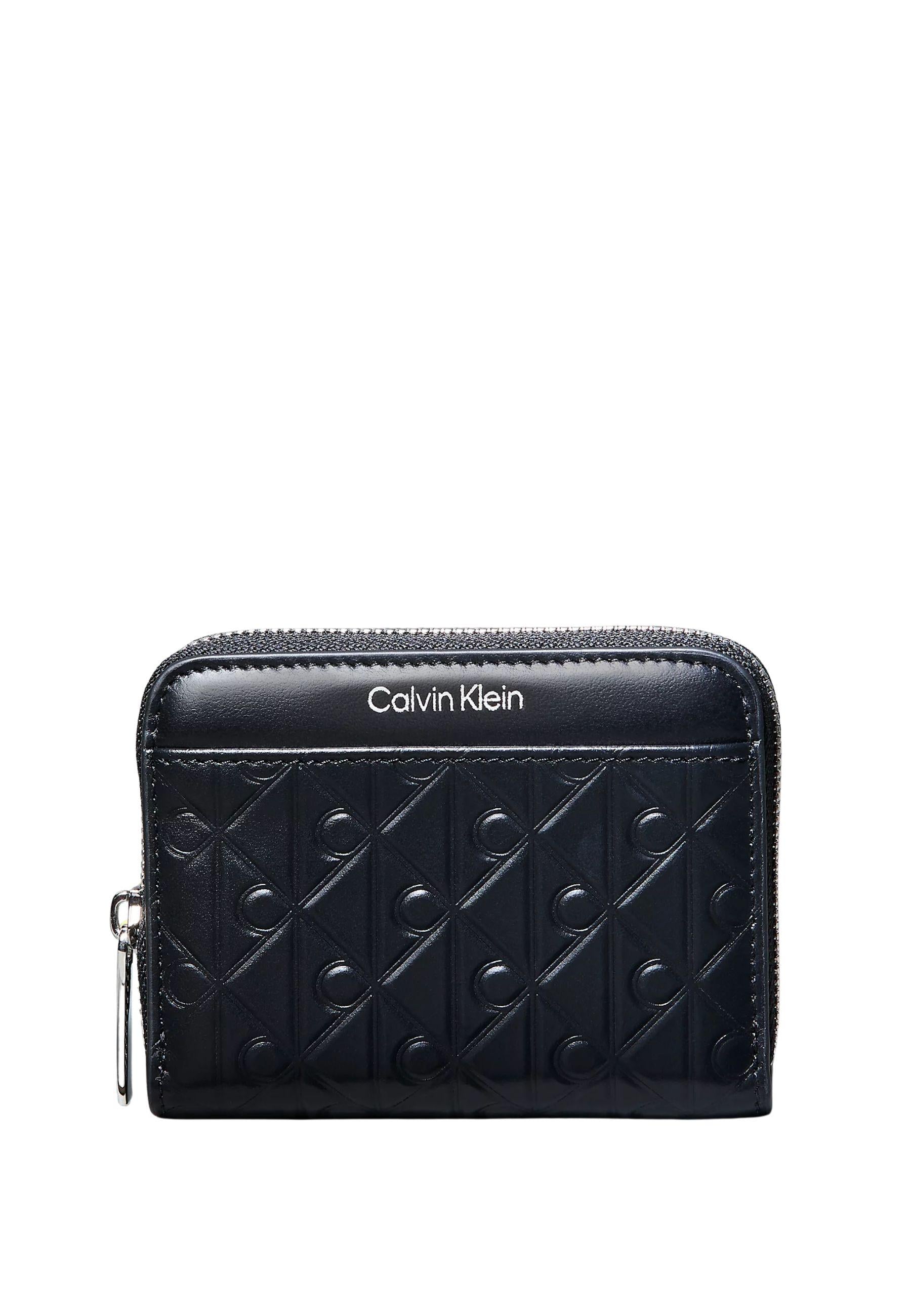 Portafoglio con zip in pelle