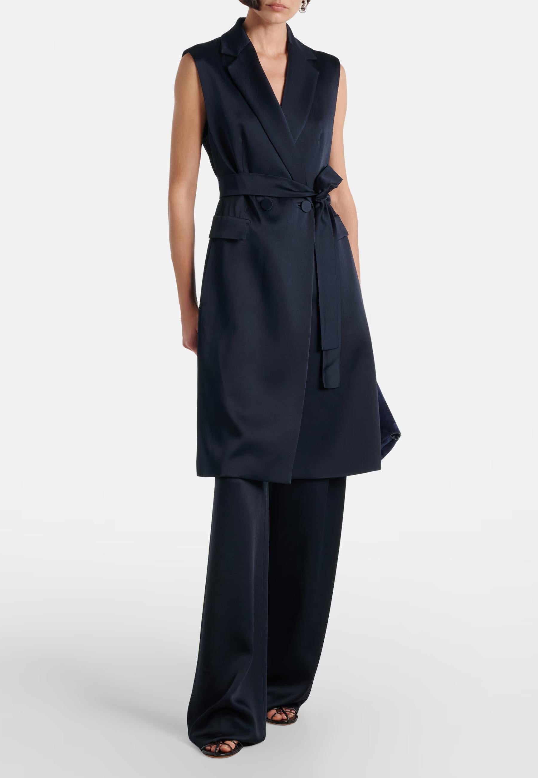 Max Mara Srudio Giacca Afgano in raso con cintura