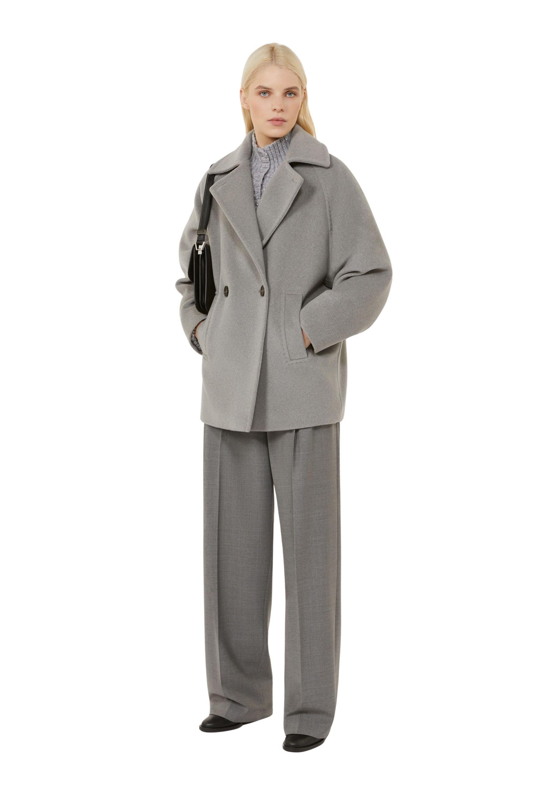 Cappotto corto doppiopetto Max Mara in lana vergine - grigio