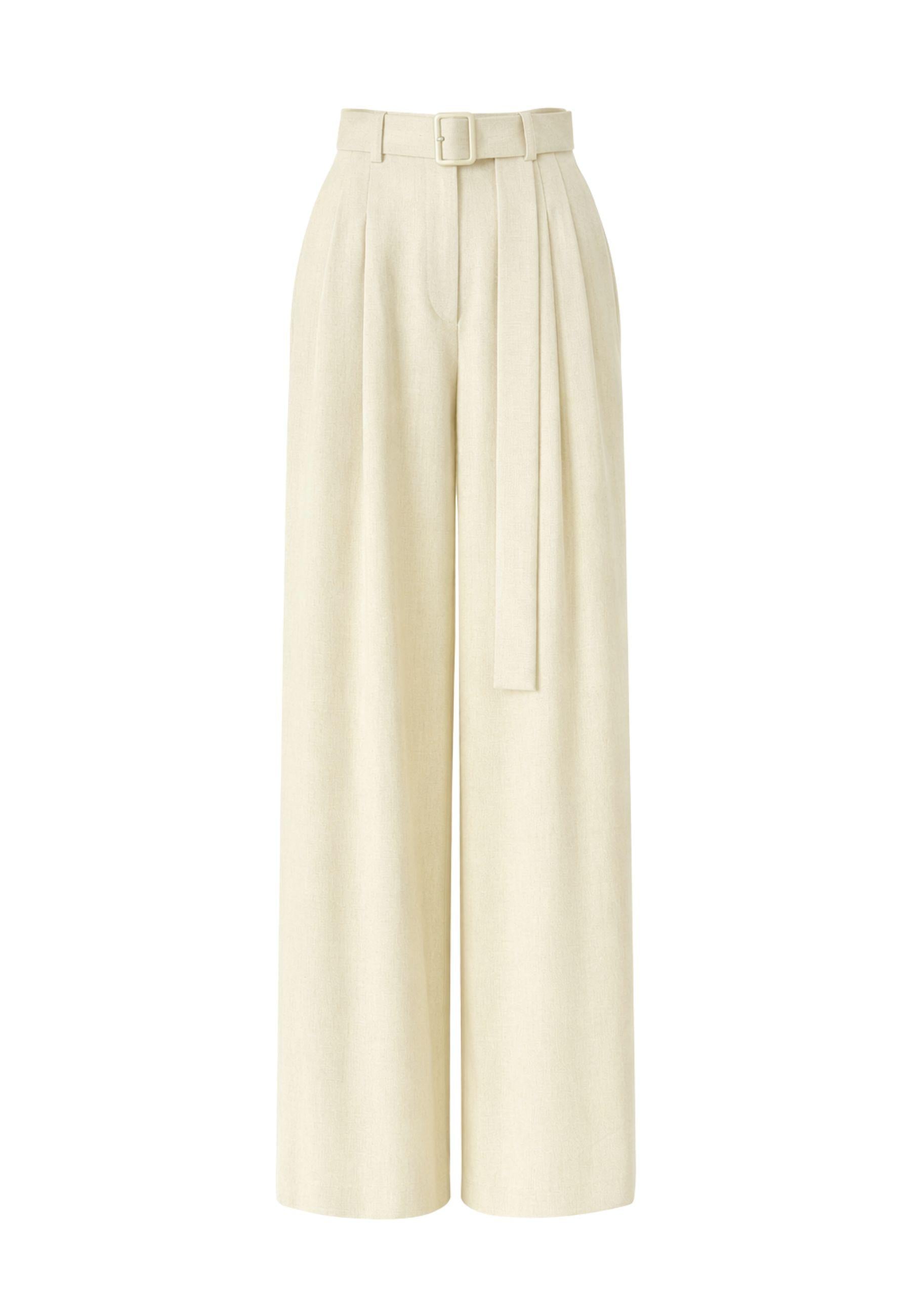 Max Mara Studio - Pantalone wide leg in lino