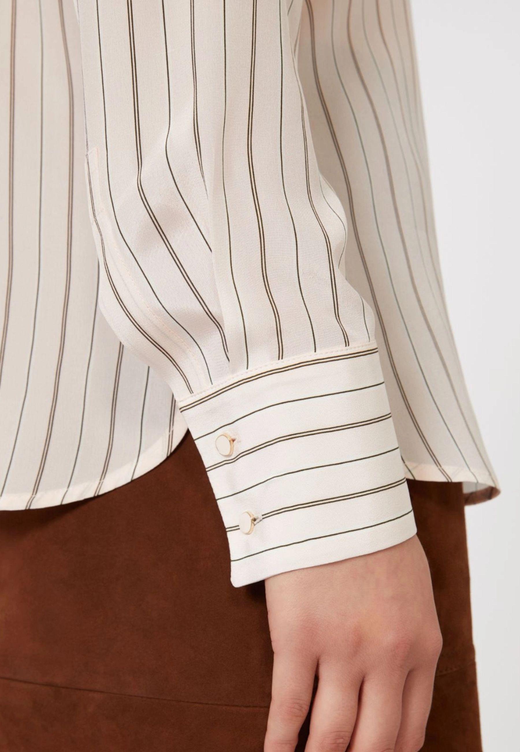 Max Mara - Camicia in crêpe de Chine di seta stampato rosa