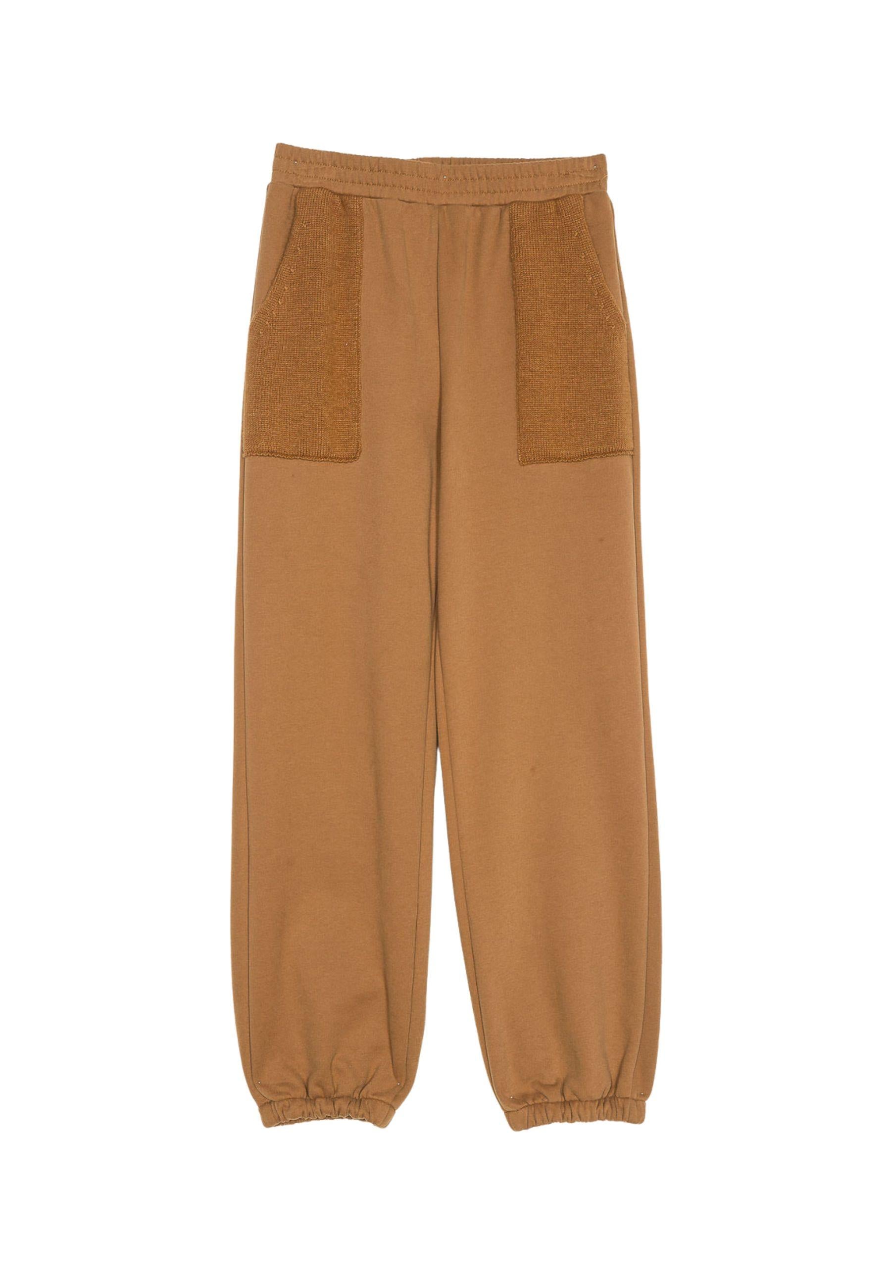 Pantaloni jogger con tasche applicate<BR/>