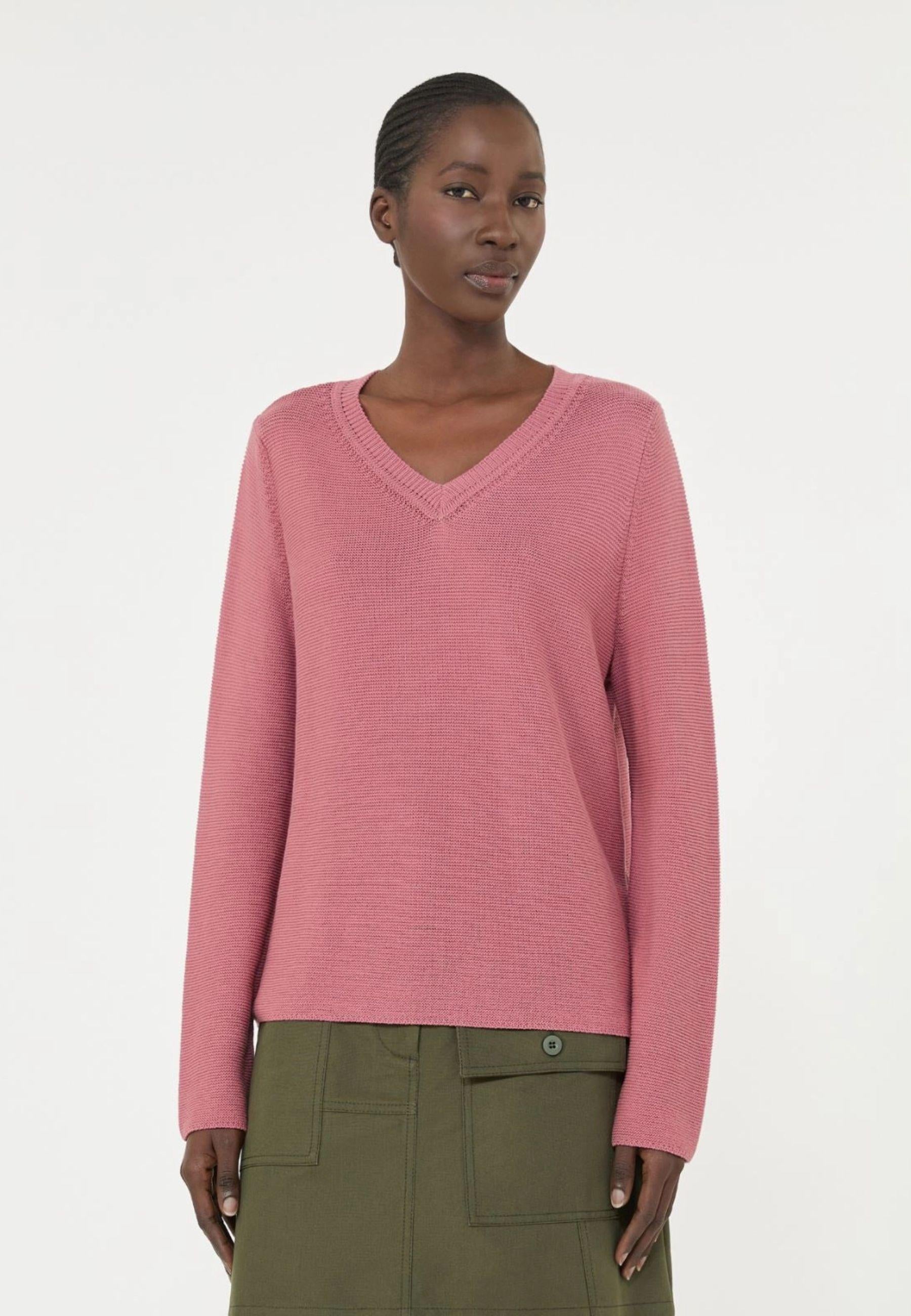 Maglia boxy in cotone - ROSA ANTICO