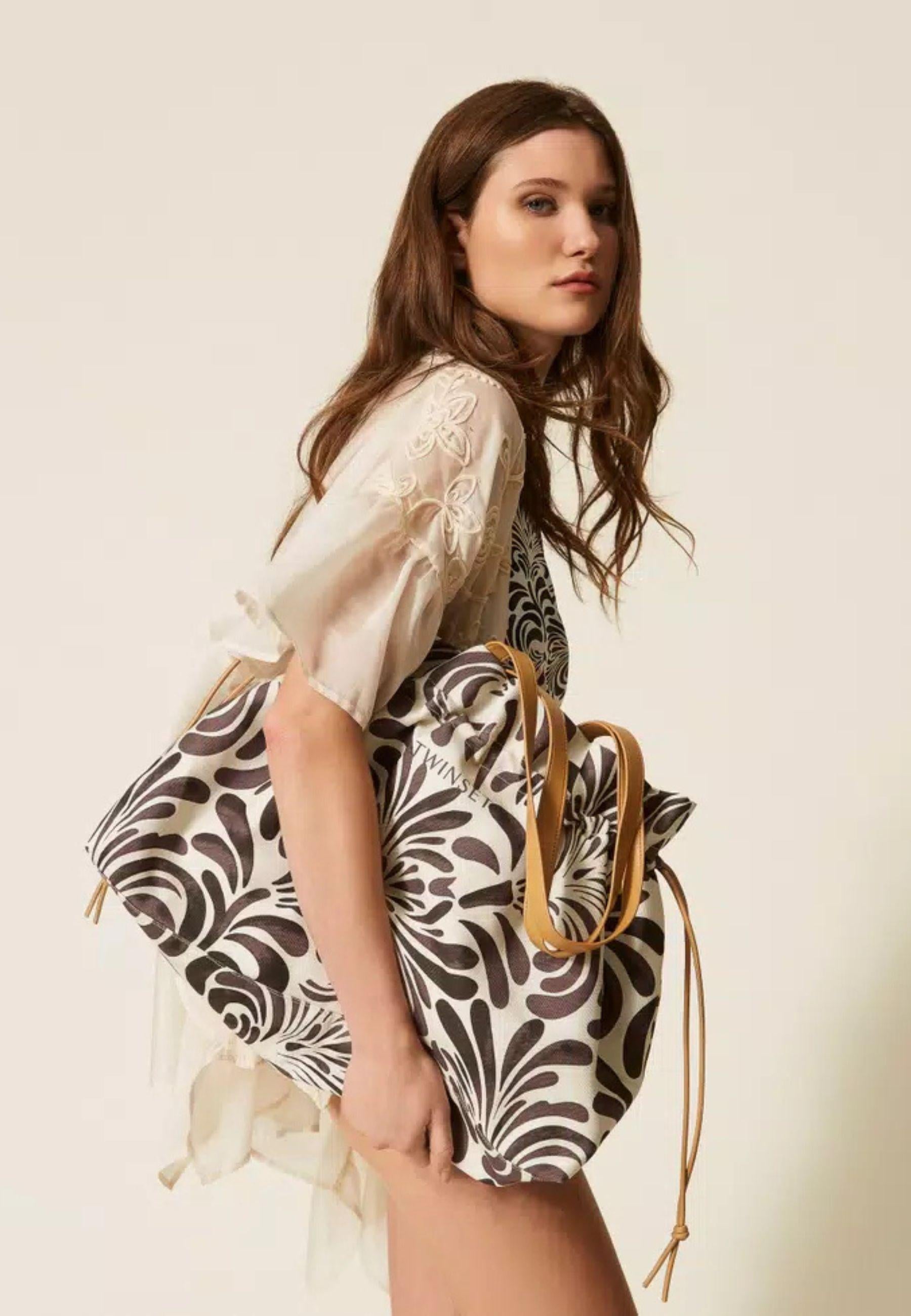 Borsa shopper in canvas stampa Botanical