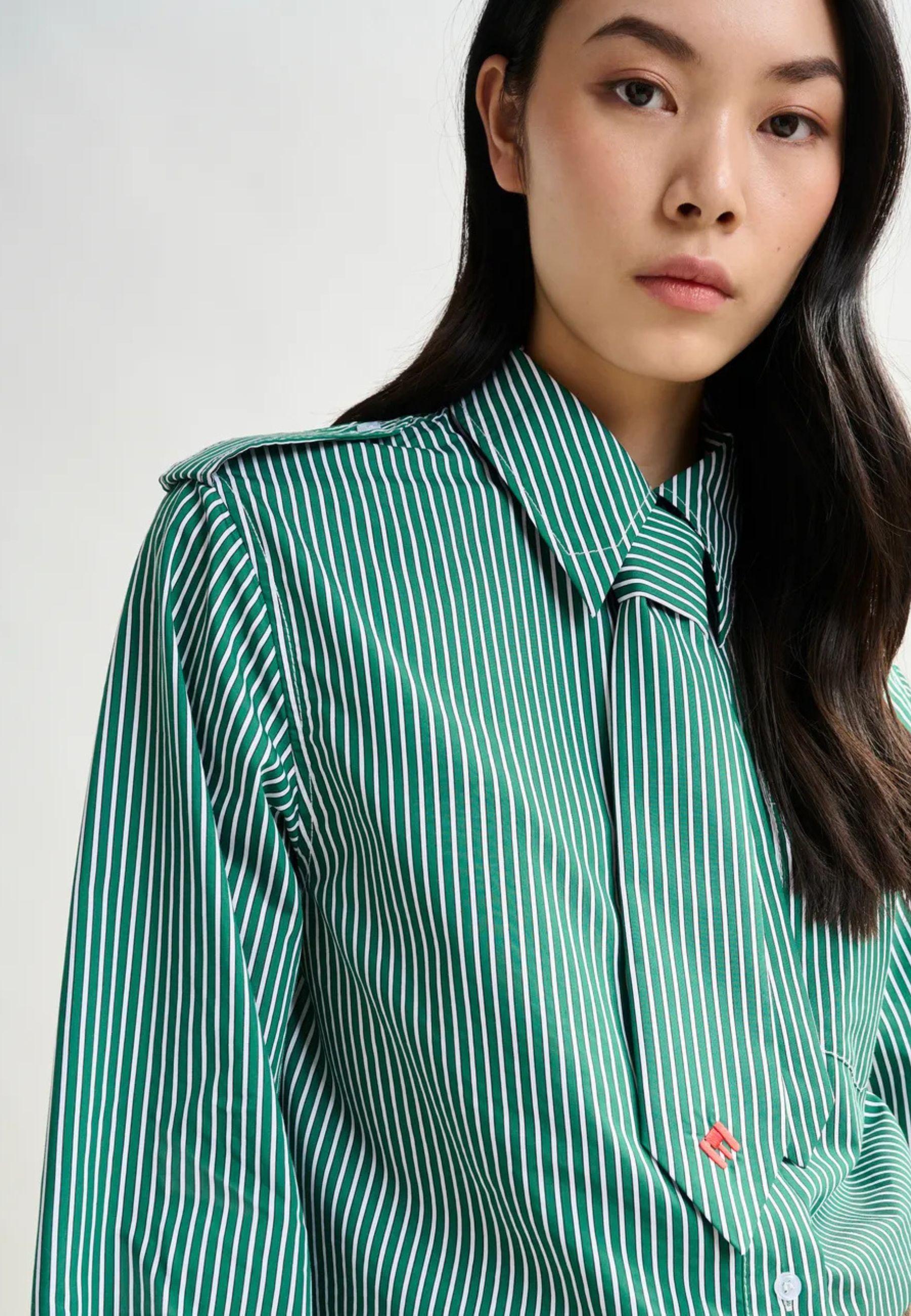Camicia boxy a righe con fiocco removibile - Essentiel Antwerp