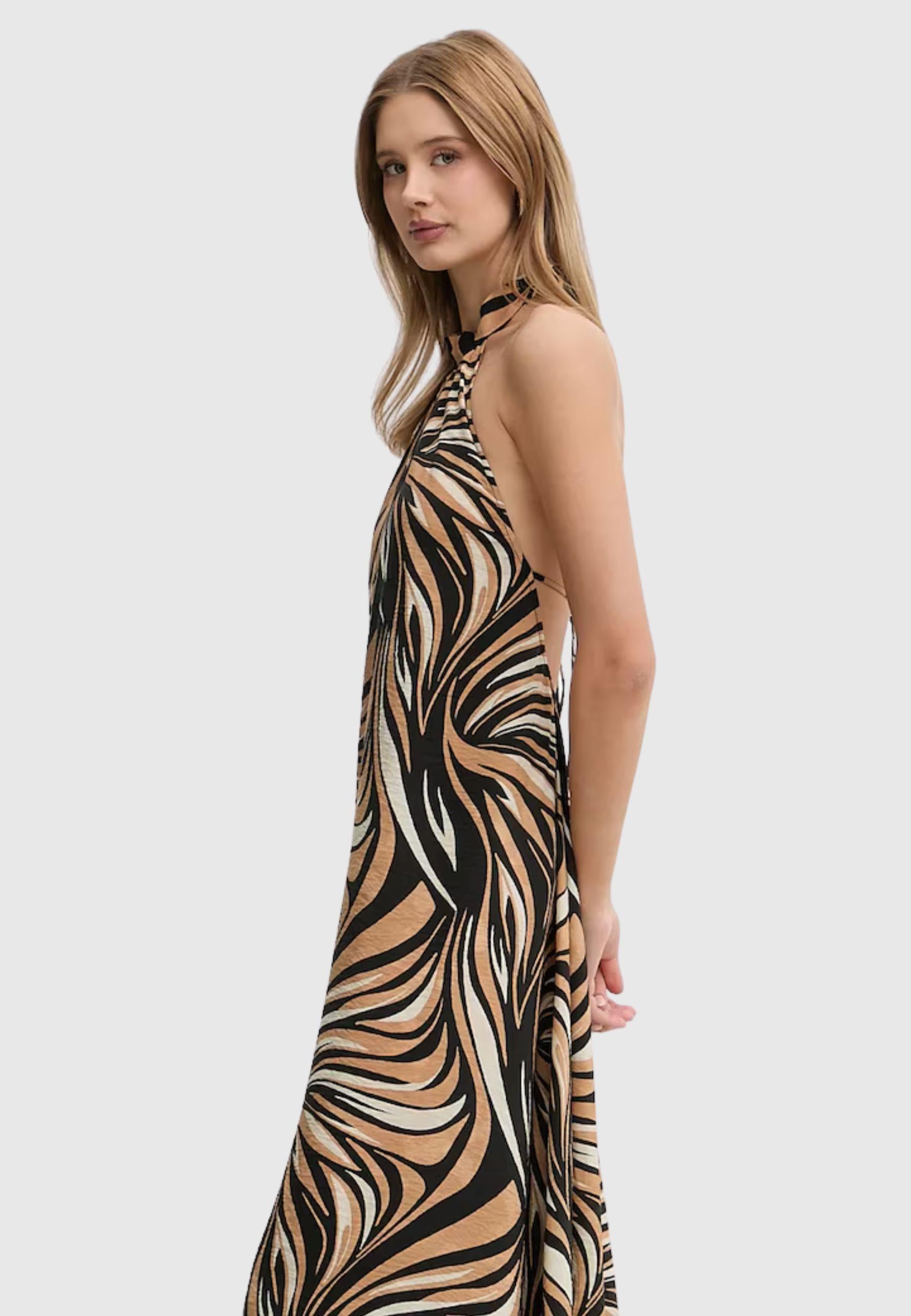Abito lungo Twinset con stampa grafica effetto zebra