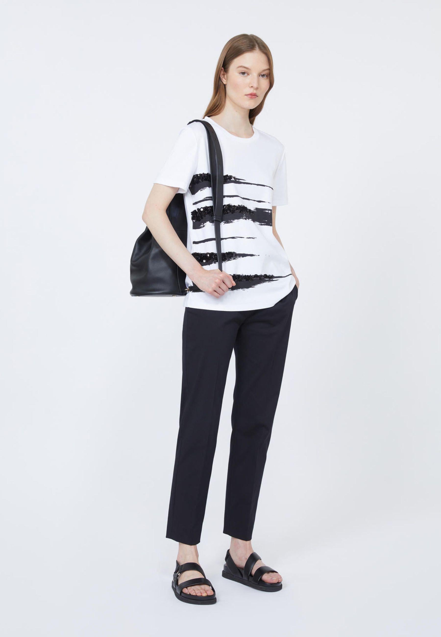 Max Mara Studio - T-shirt in puro cotone con stampa