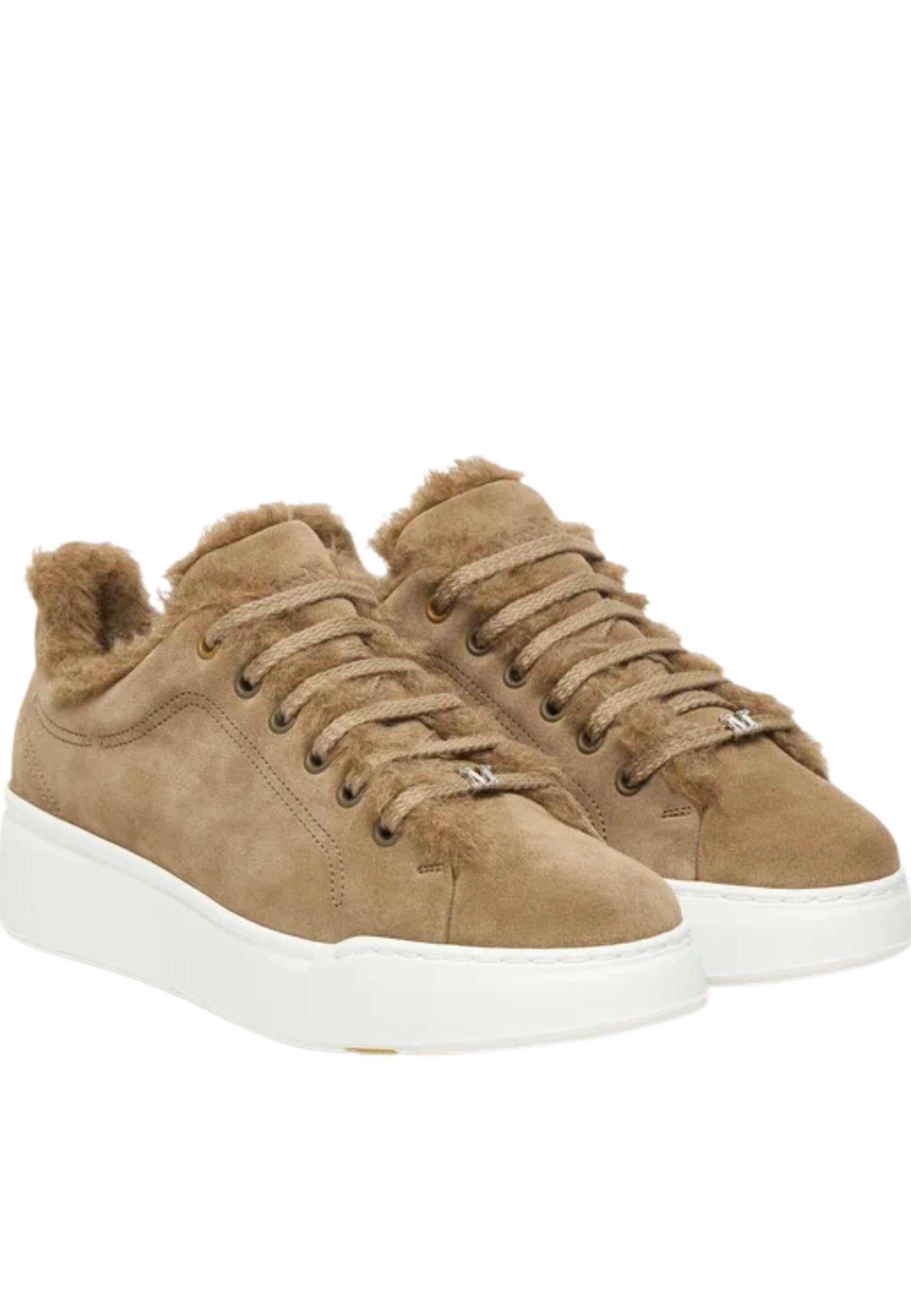 Sneakers Donna in Camoscio con Interno in Pelliccia - Max Mara