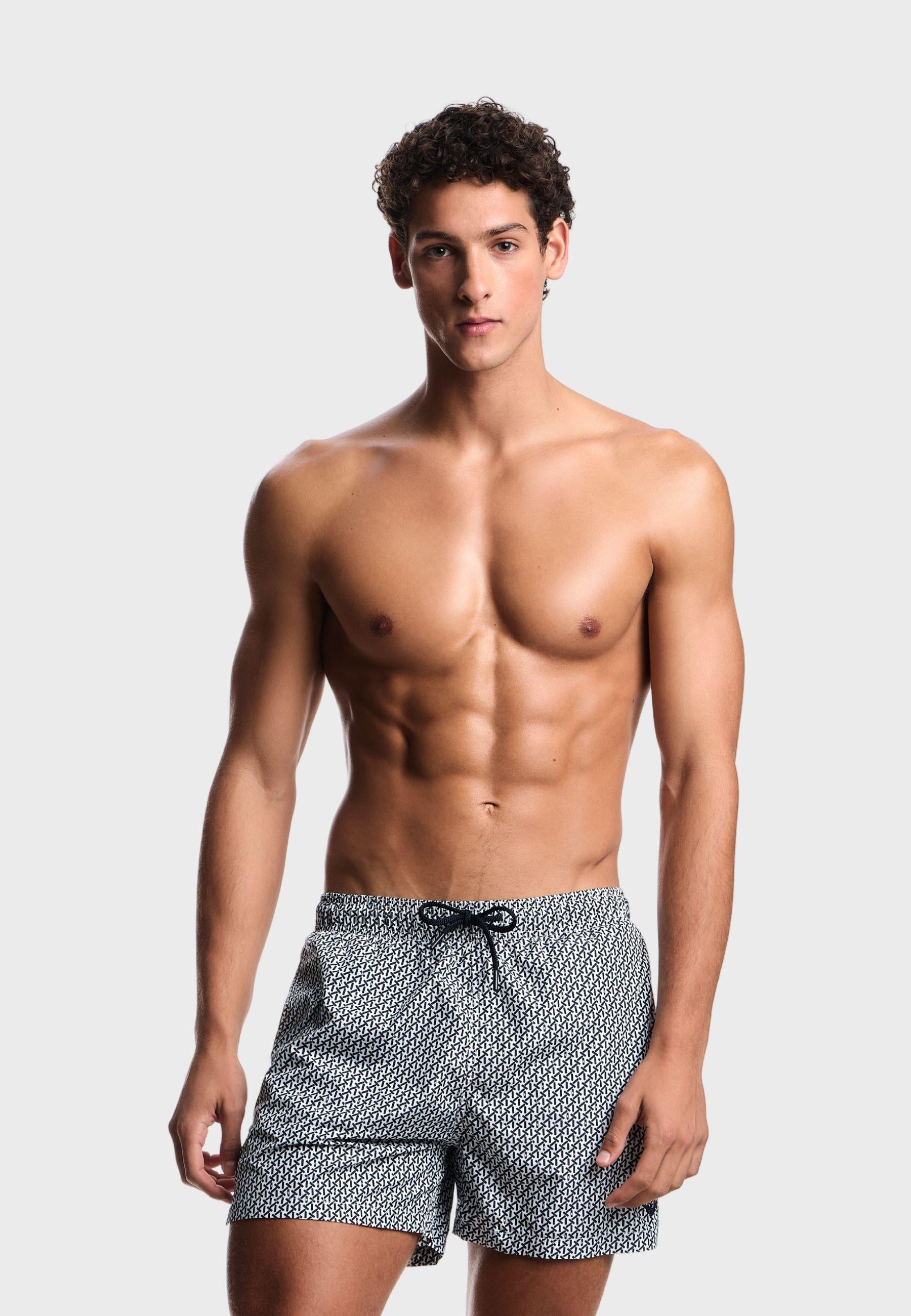 Costume shorts con stampa decorativa all over