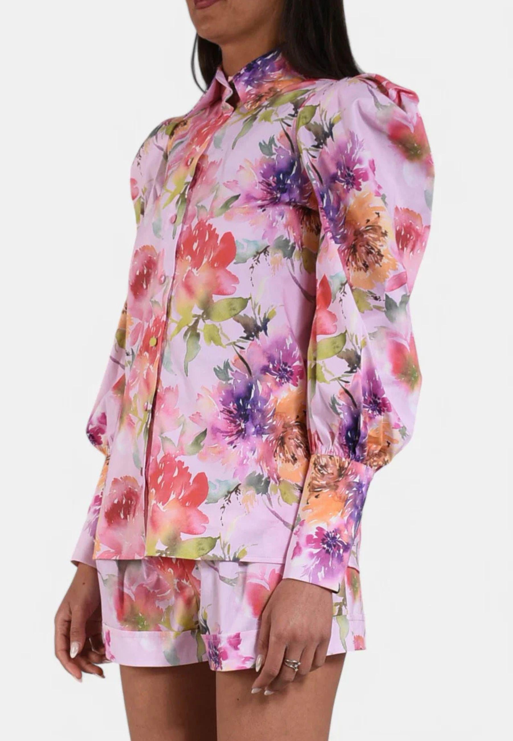 Camicia in cotone a fantasia