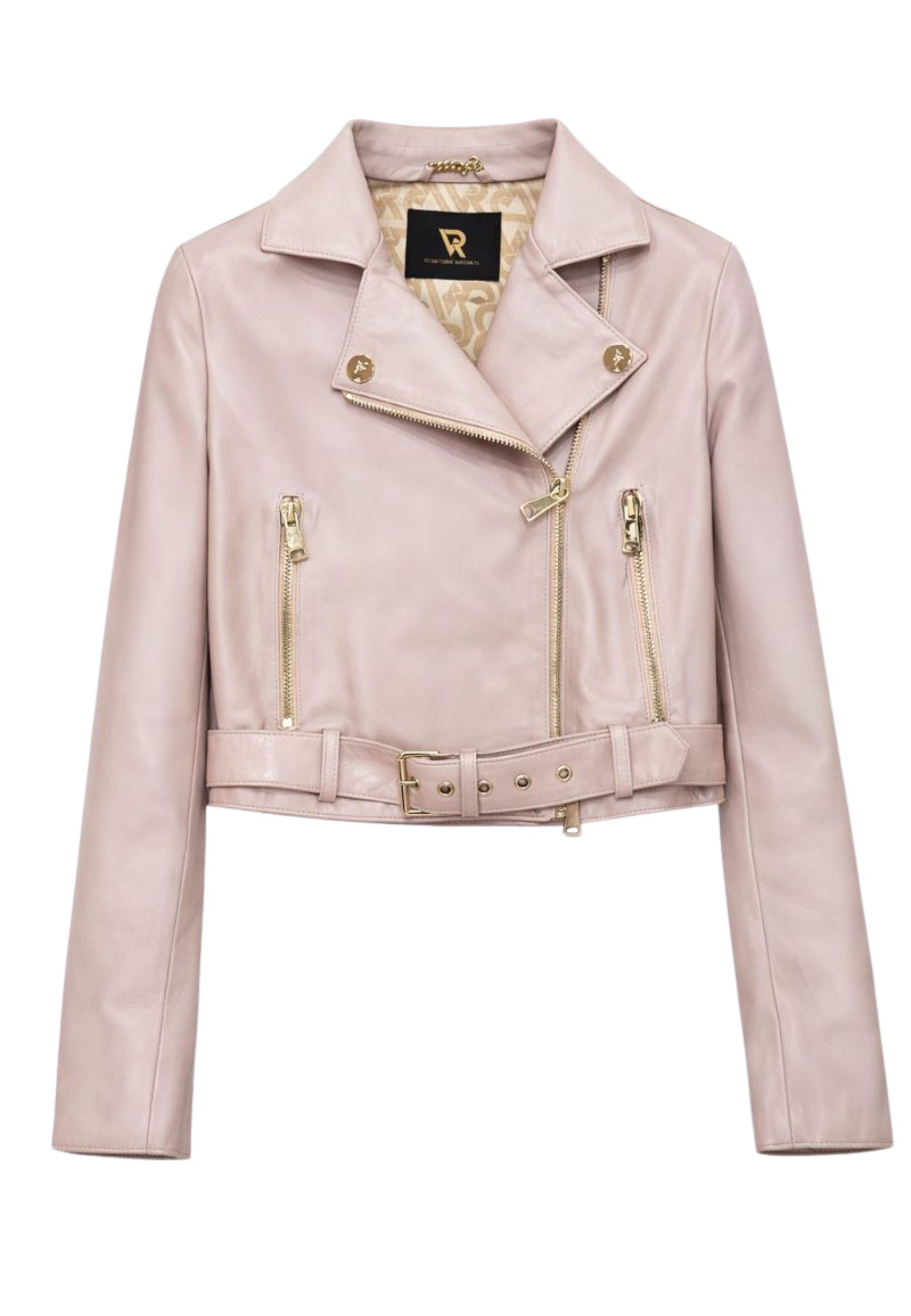 Victoria Riviera - Giacca biker corta in vera pelle