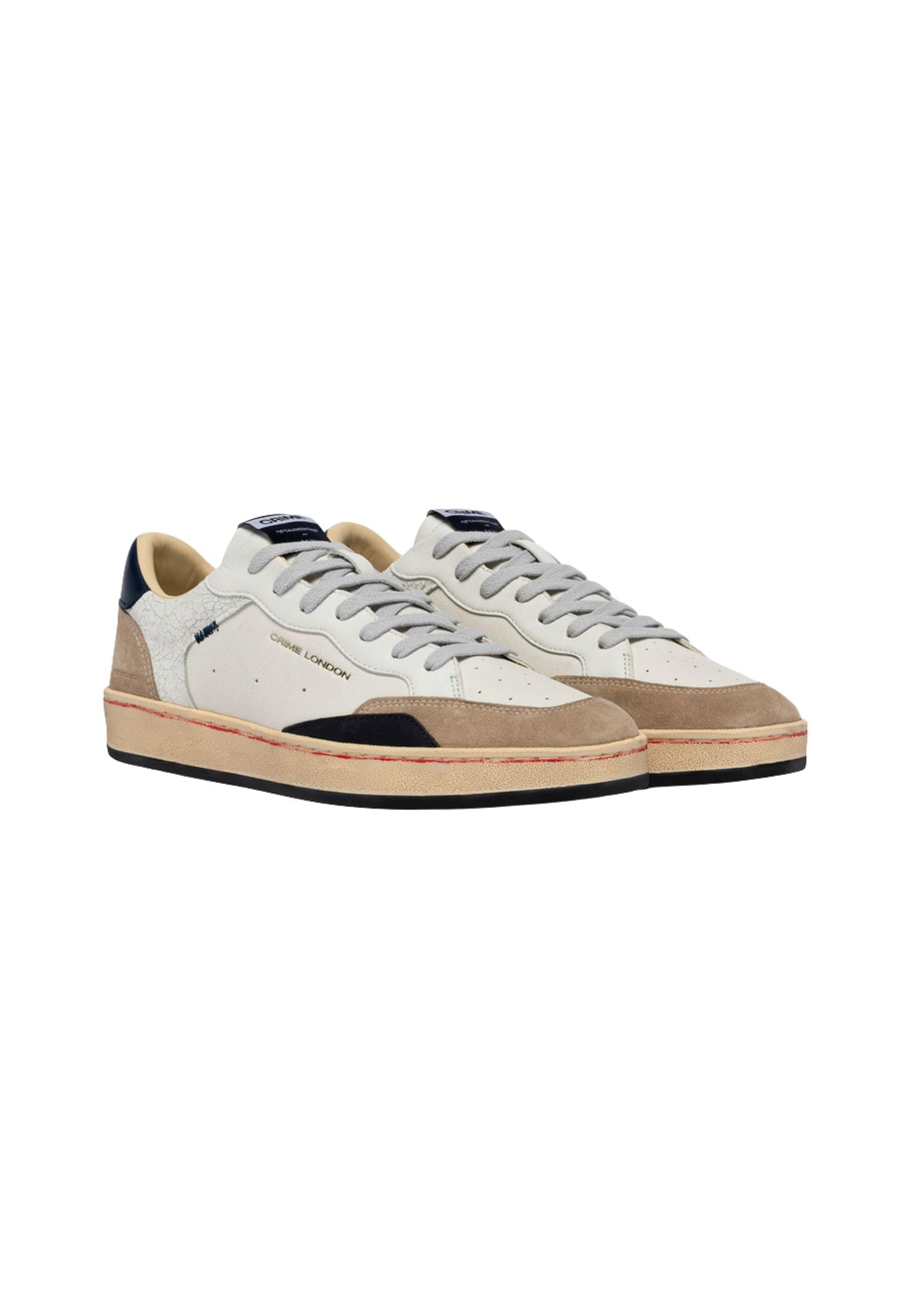 Chelsea Cracked White - Sneakers Uomo Made in Italy