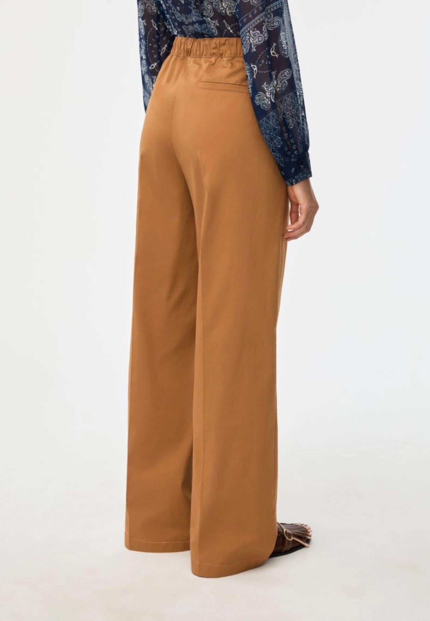 Pantaloni Wide Leg iBlues in Cotone Stretch