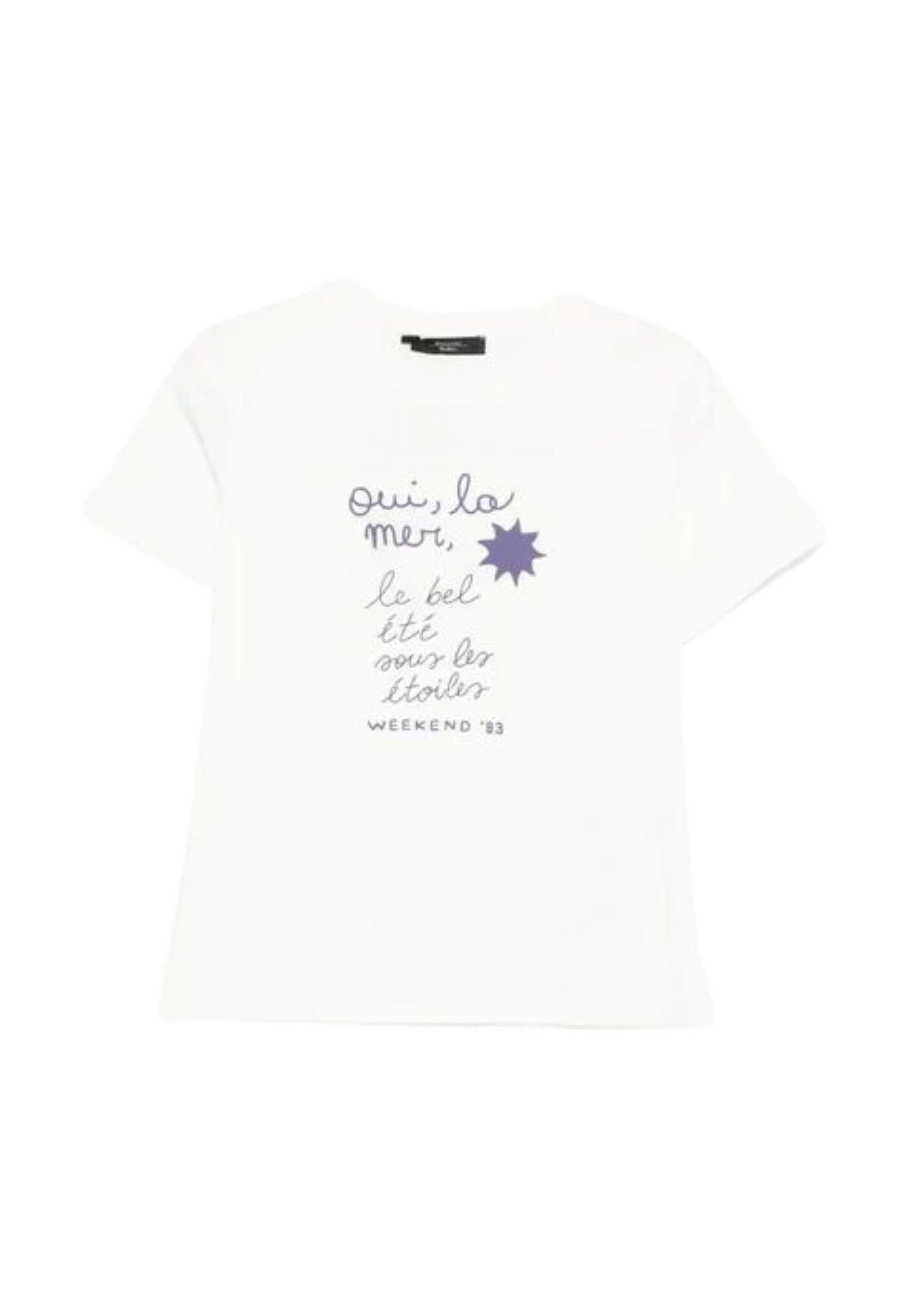 T-shirt in jersey di cotone con stampa lettering