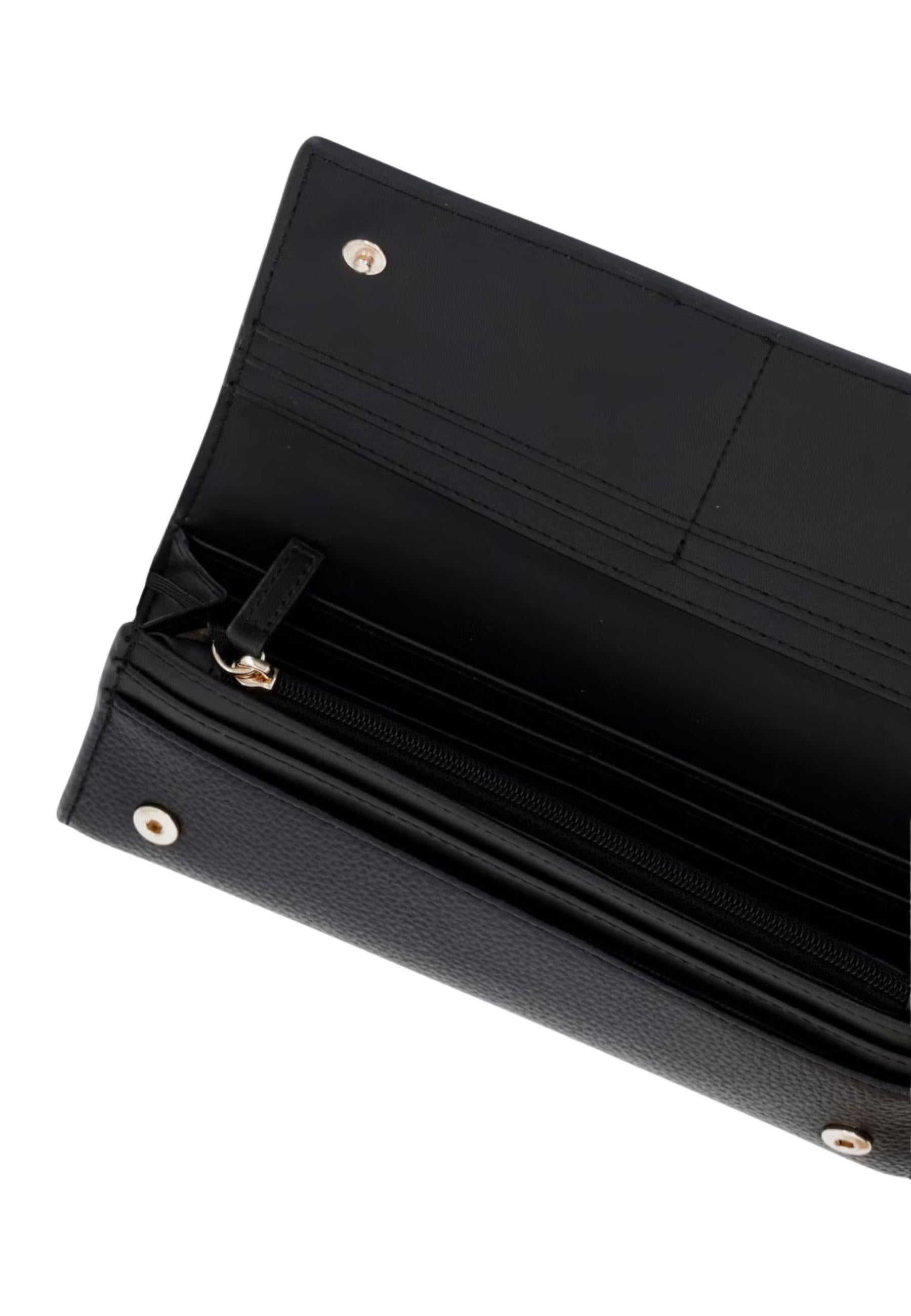 Portafoglio Twinset Nero Grande con Patta e Zip