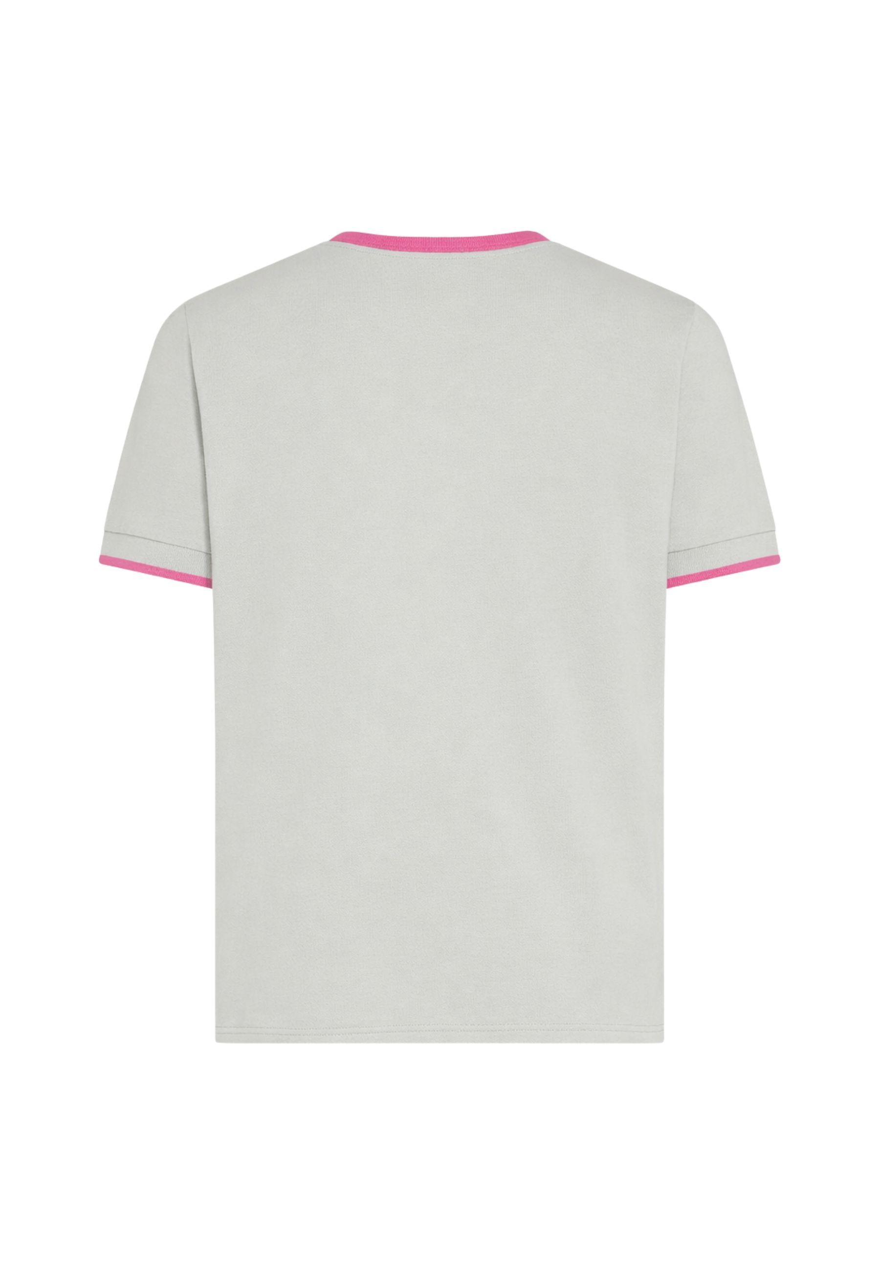 T-shirt in piquet di cotone grigio chiaro