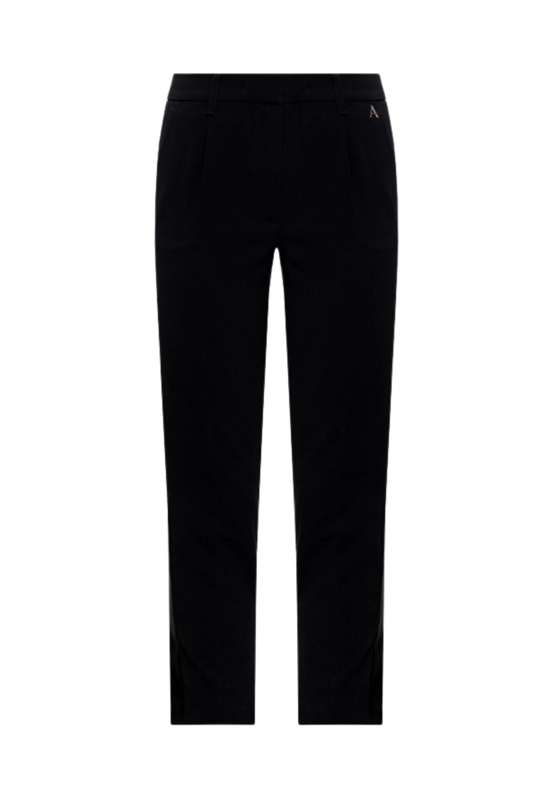 Pantaloni Cropped Twinset Actitude in Crêpe - Nero