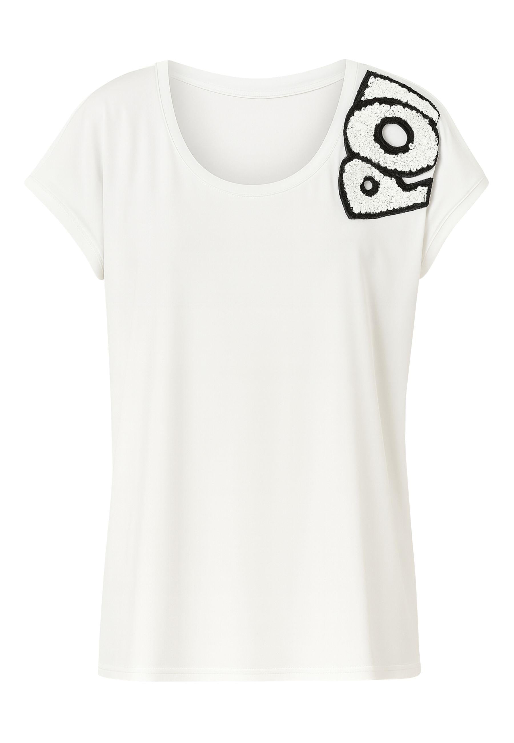 T-shirt DonnaG con Spallina Ricamata - Bianco Ottico