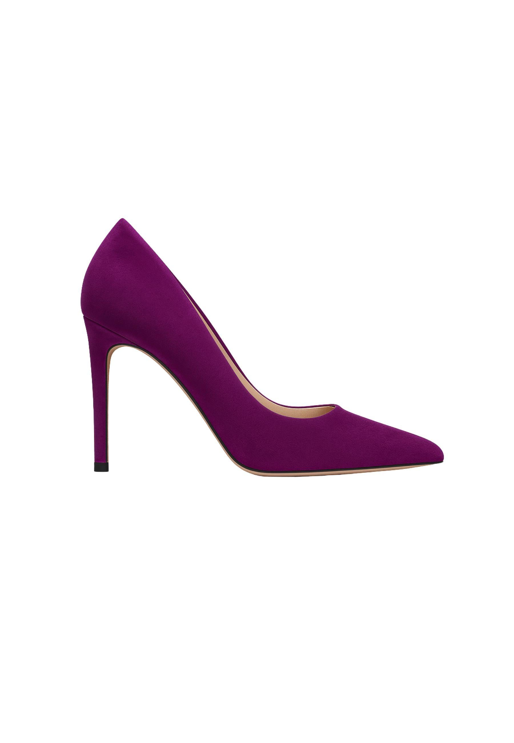 Décolleté in camoscio magenta