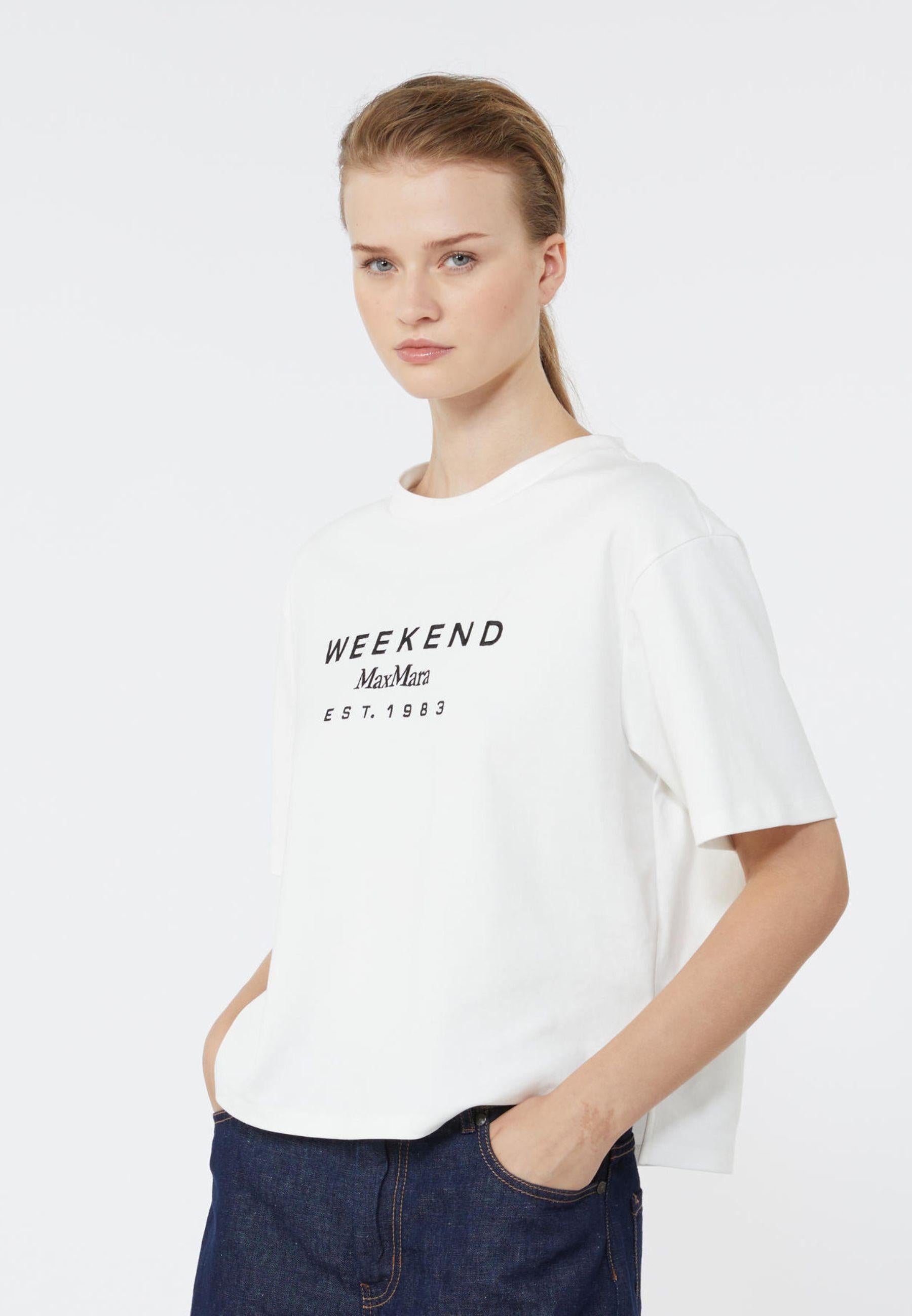 T-shirt Max Mara Weekend donna in cotone boxy con logo