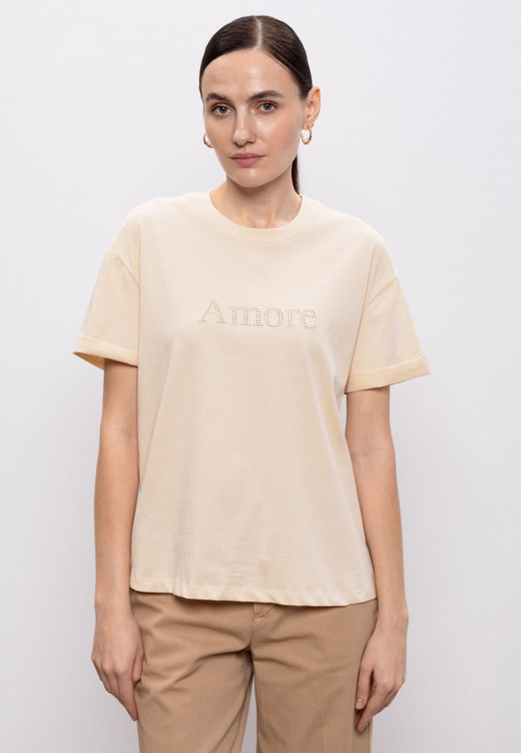 T-shirt Twinset in cotone con logo Amore