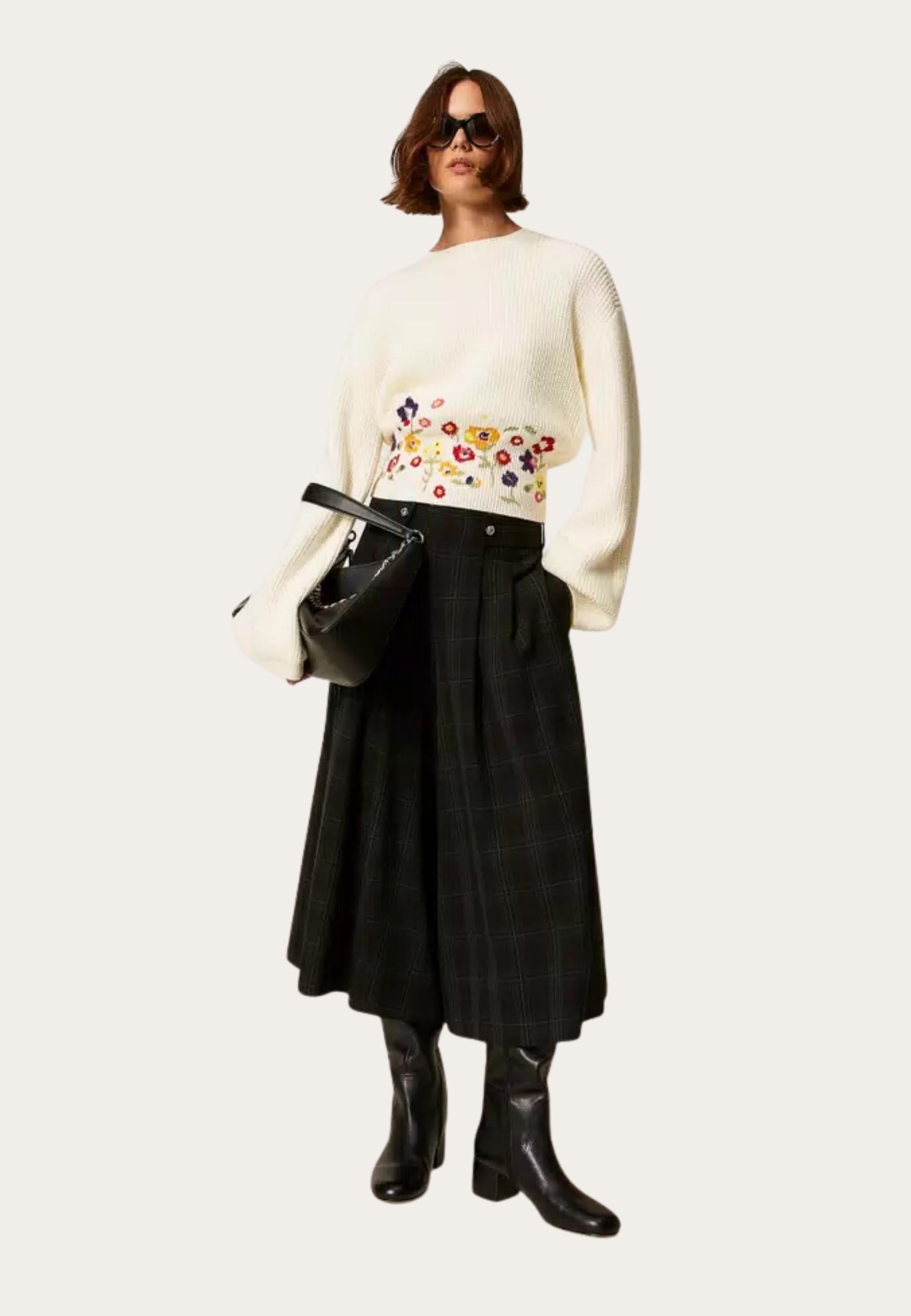 Gonna Pantalone Actitude by Twinset in Tartan Verde
