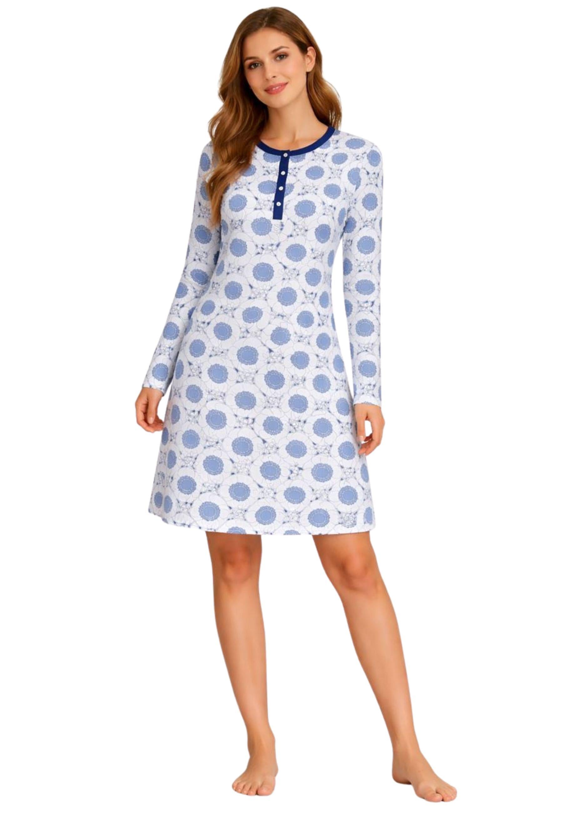 Camicia da notte donna in Modal con stampa floreale