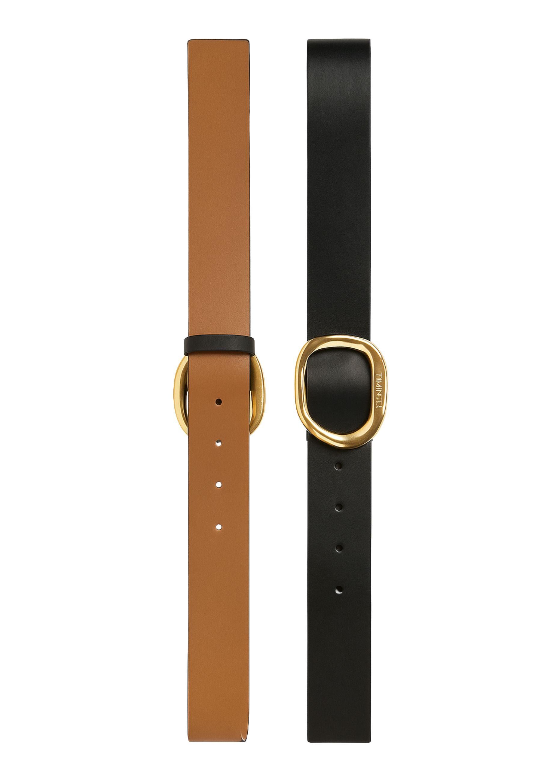 Twinset - Cintura Bicolore con Fibbia Oro
