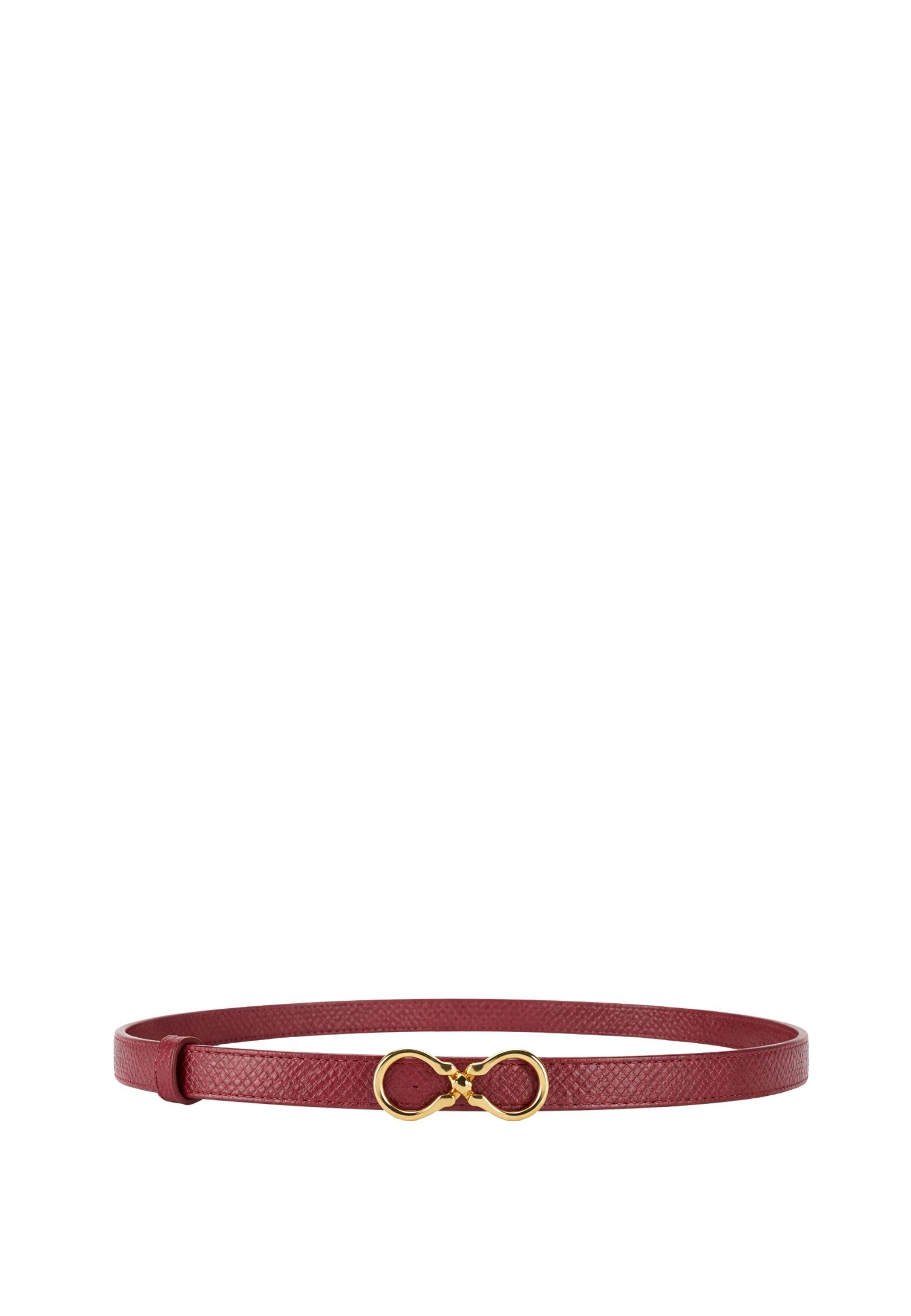 Cintura in pelle python con fibbia Infinity
