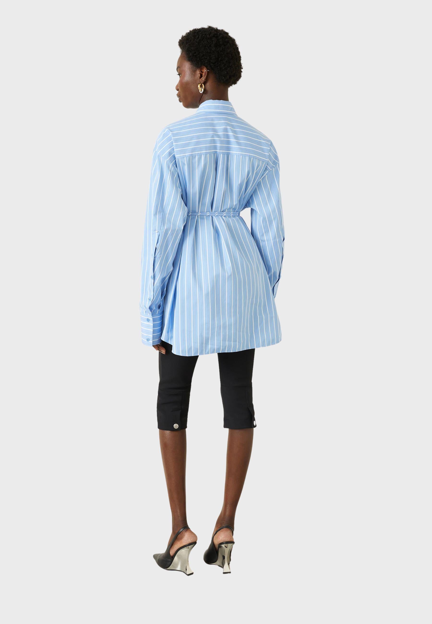 Camicia over a righe con cintura