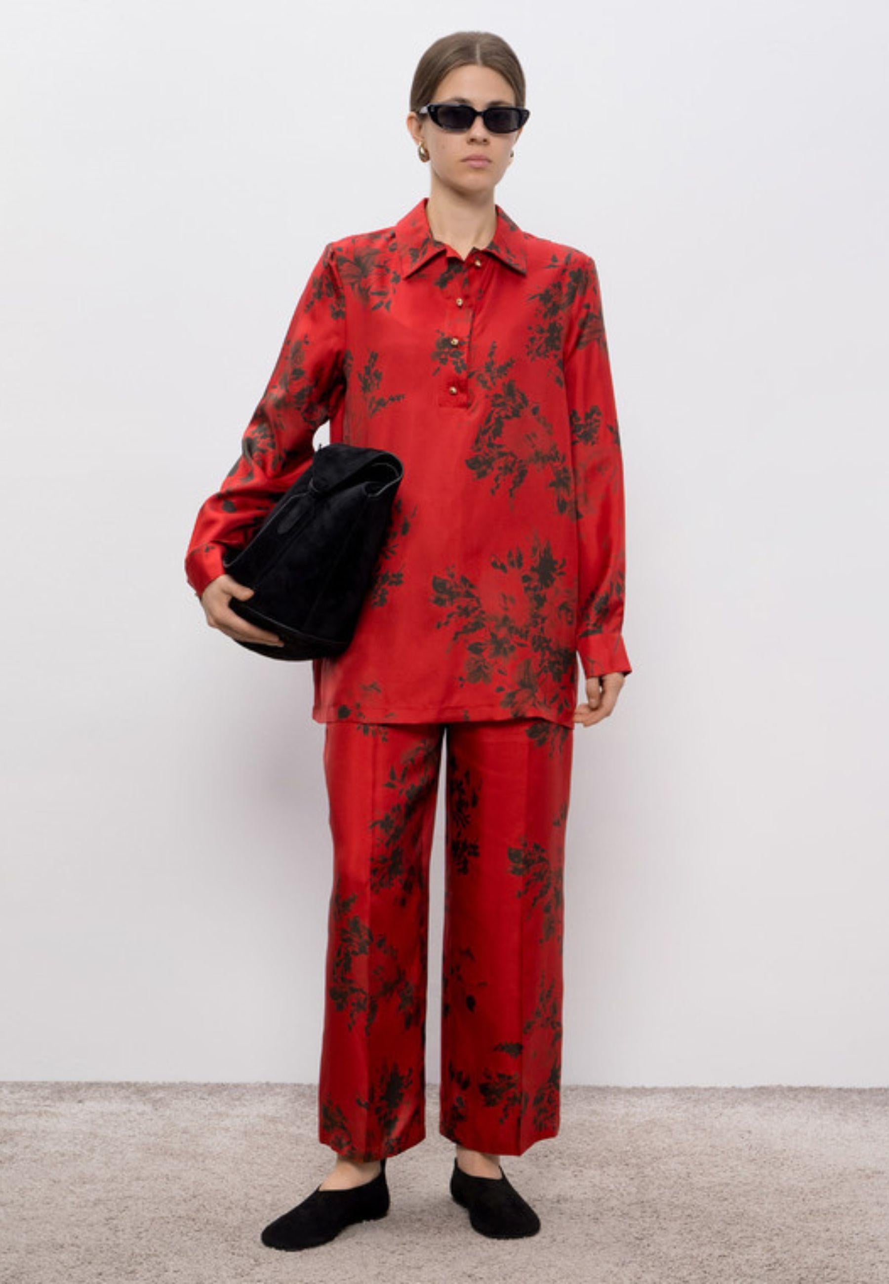 Max Mara Studio - Pantalone in seta stampata